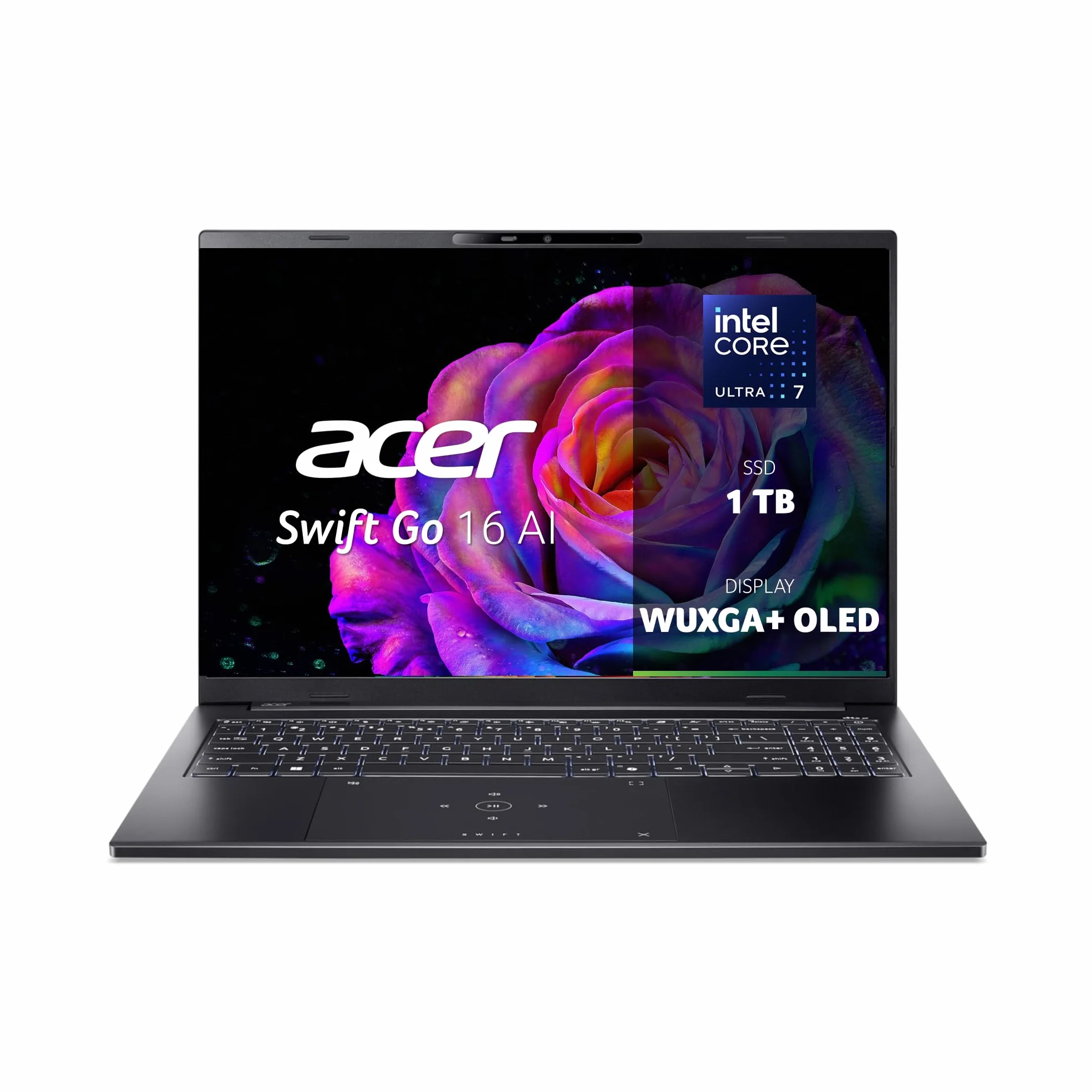 Acer Swift Go 16 AI Laptop 16" WUXGA+ OLED Intel Core Ultra 7 256V 16GB RAM 1TB SSD Copilot+ PC Windows 11 QWERTY