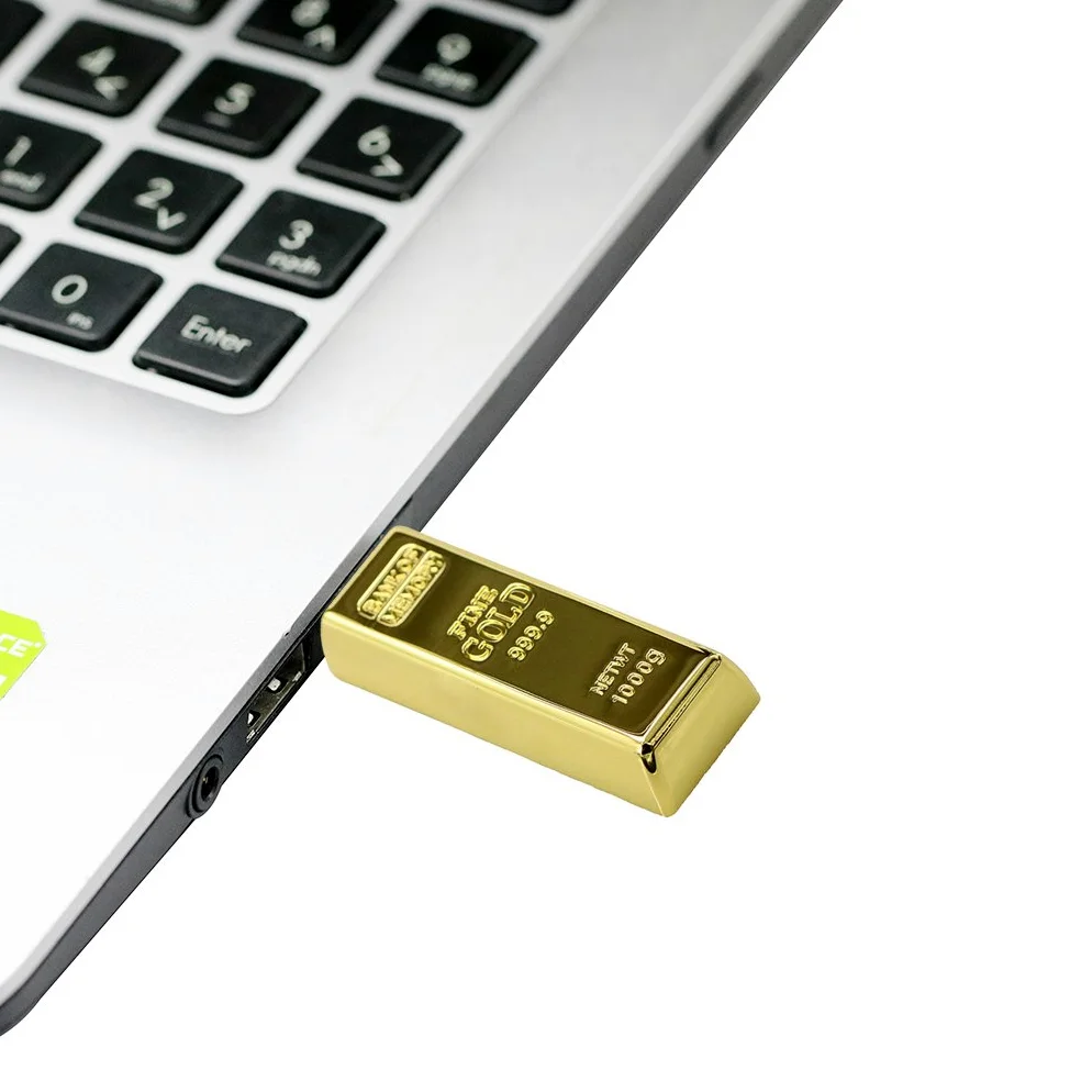 A Plus+ 10 Pezzi Chiavette USB Lingotto d'oro Pendrive Metallo Unità Flash USB (64GB USB 2.0)