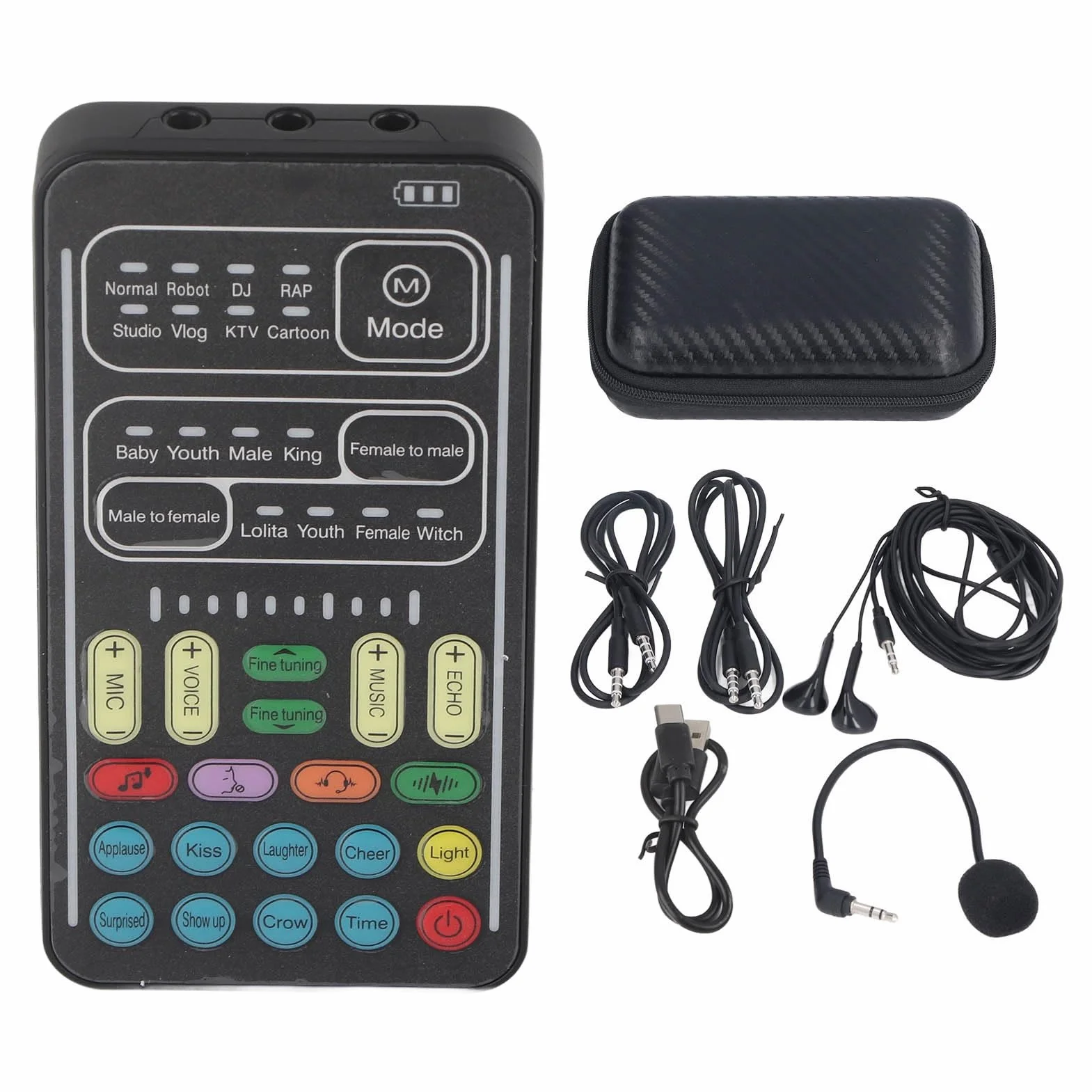 Annadue I9 Voice Changer - Kit Live Streaming, Mini Scheda Multifunzionale, One Click Beauty Sound Changer per , , Switch, PC, Laptop(Versione Inglese)