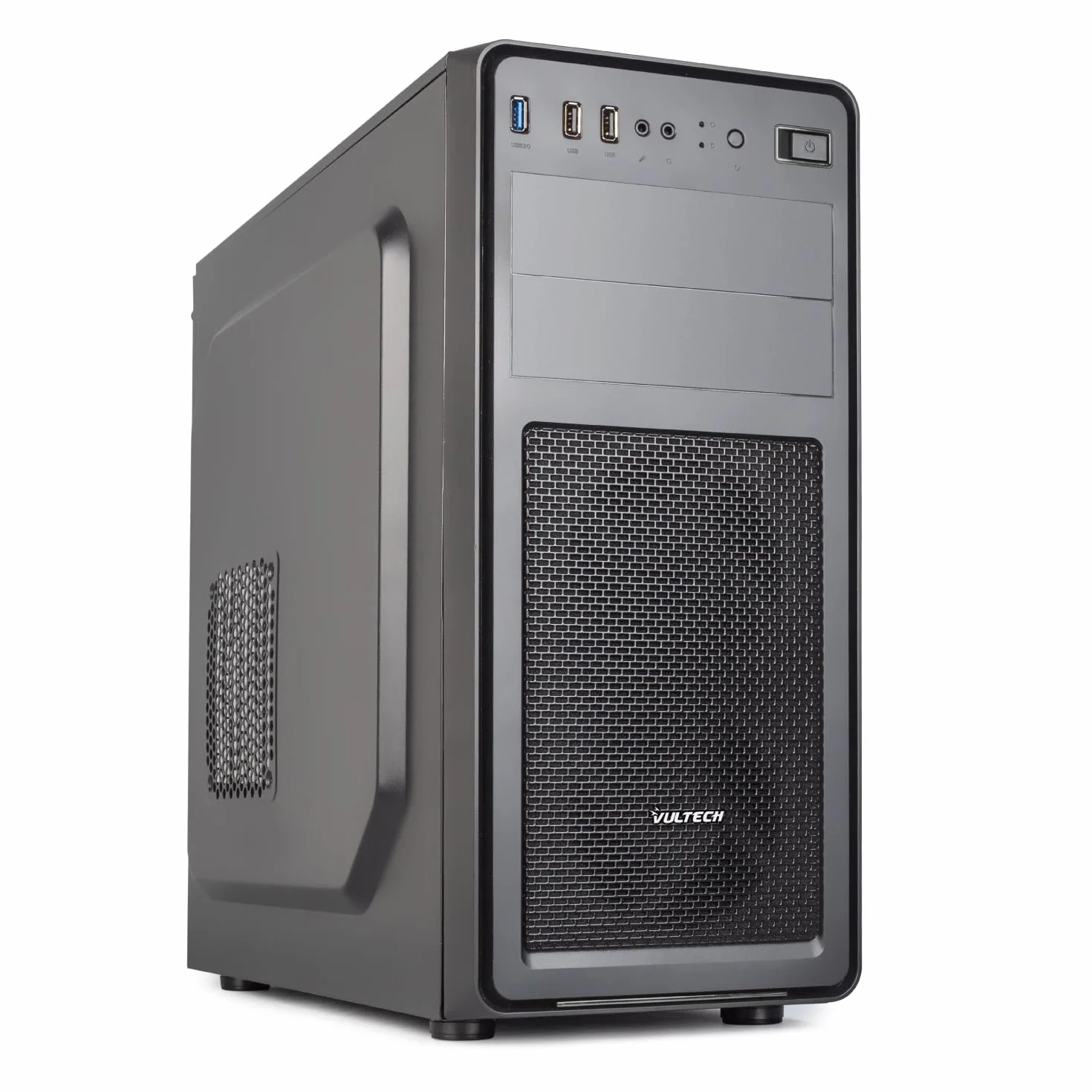 VulTech VCO-A2699 Case ATX senza Alimentatore, Computer Case compatto, Compatibile con MicroATX 1x USB 3.0, 2x USB 2.0, colore nero