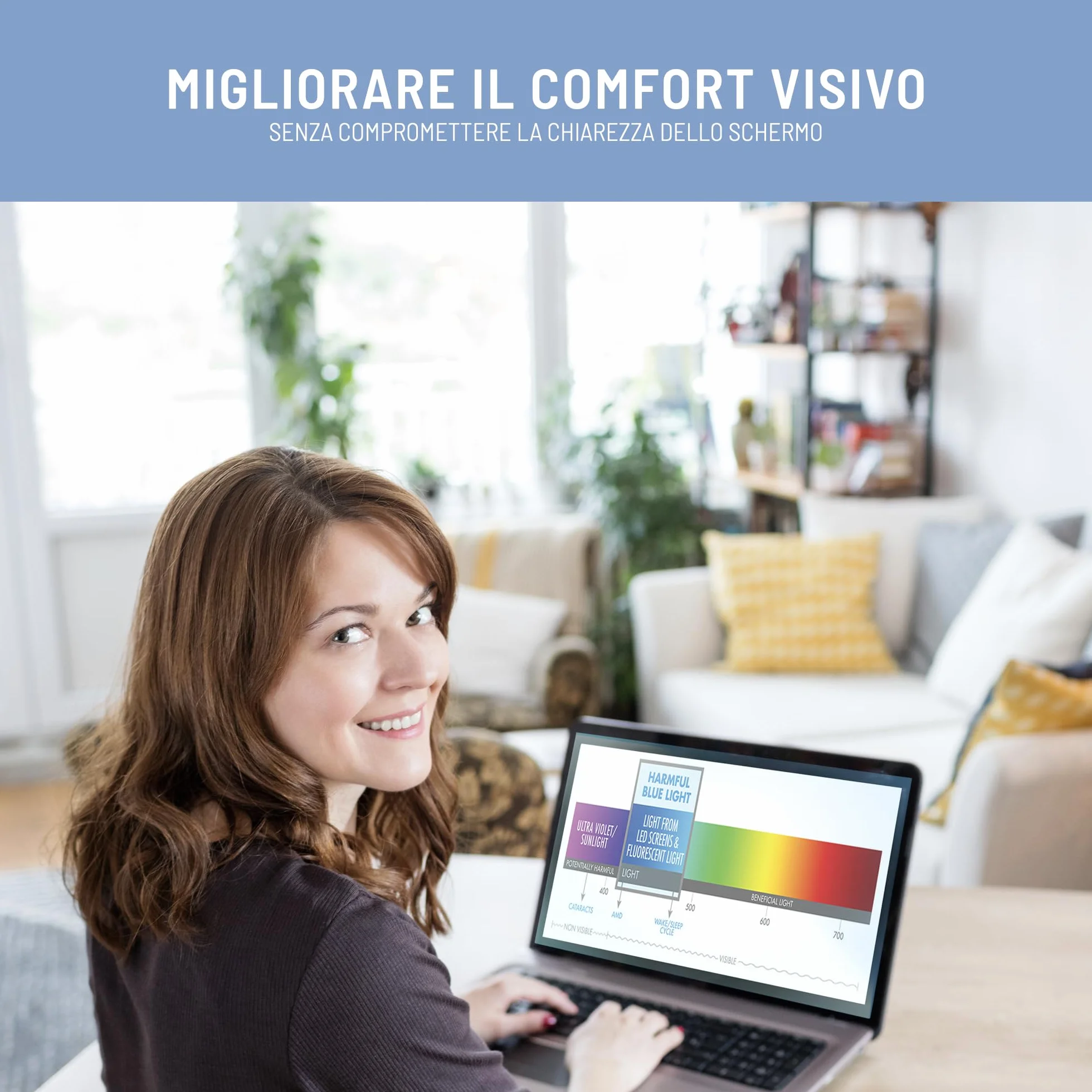 VistaProtect – Filtro Anti Luce Blu Premium per Schermo Laptop PC, Rimovibile (14" pollici)