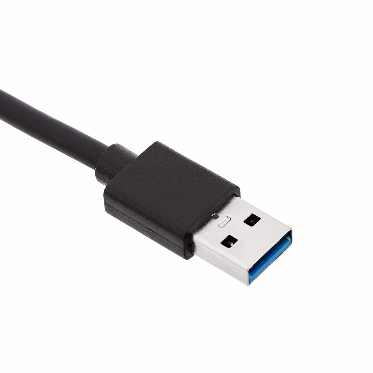 Amazon Basics Adattatore a 3 porte USB 3.0 con porta gigabit ethernet, 3 USB A + 1 RJ45, Nero