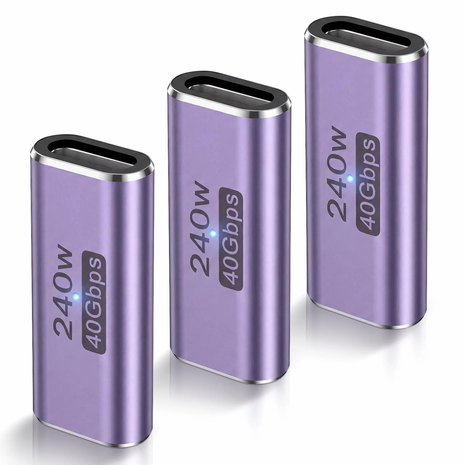 OTraki Accoppiatore USB C 40Gbps, 3 Pezzi 240W Adattatore USB C Femmina a Femmina Supporta Video 8K a 60Hz Connettore USB Tipo C per MacBook, per iPad Pro Air, per iPhone, per Samsung Galaxy