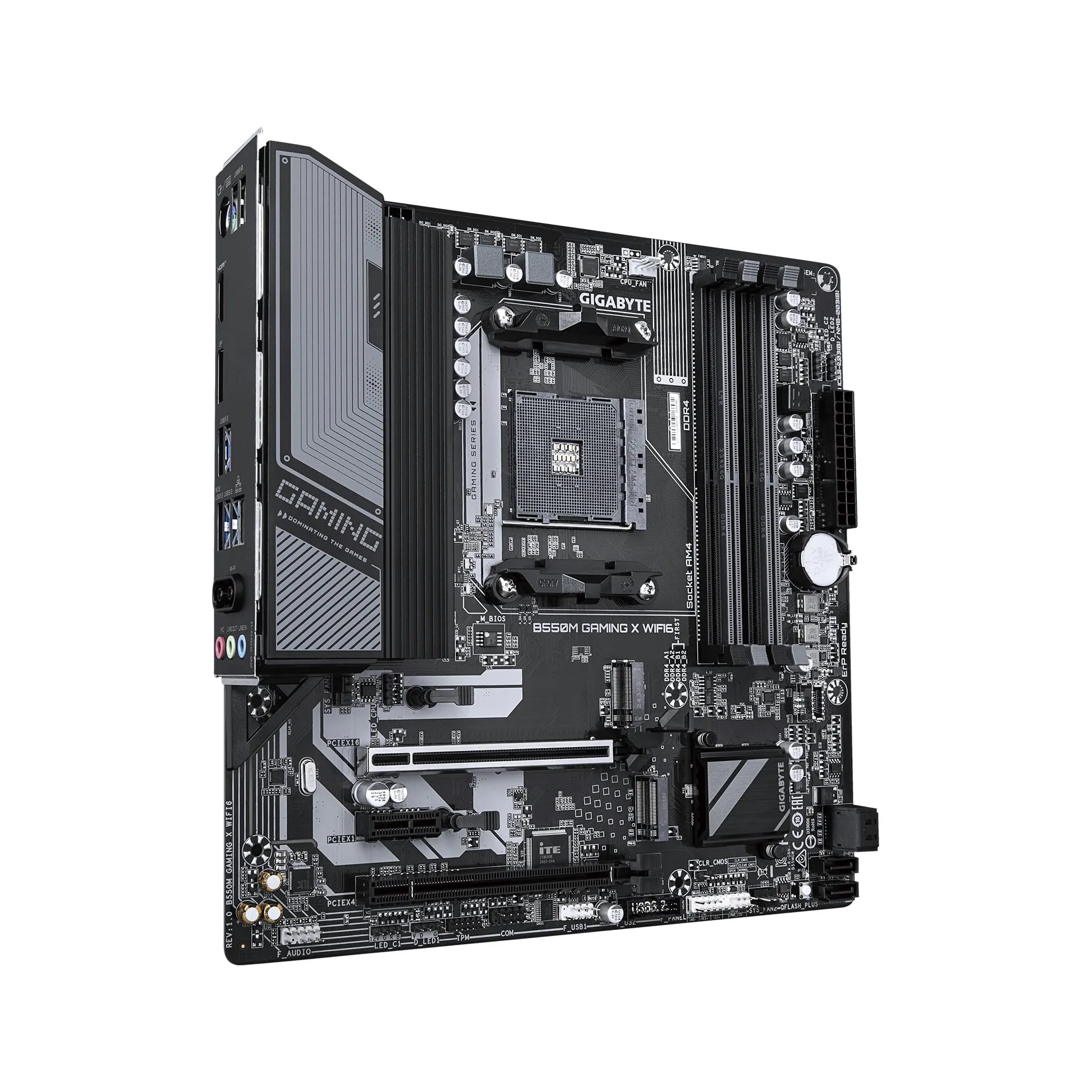 GIGABYTE Scheda madre B550M Gaming X WIFI6, supporta processori AMD AM4 Ryzen 5000, Micro-ATX, DDR4, 2X M.2, PCIe 4.0, WIFI6, 1GbE LAN, EZ-Latch