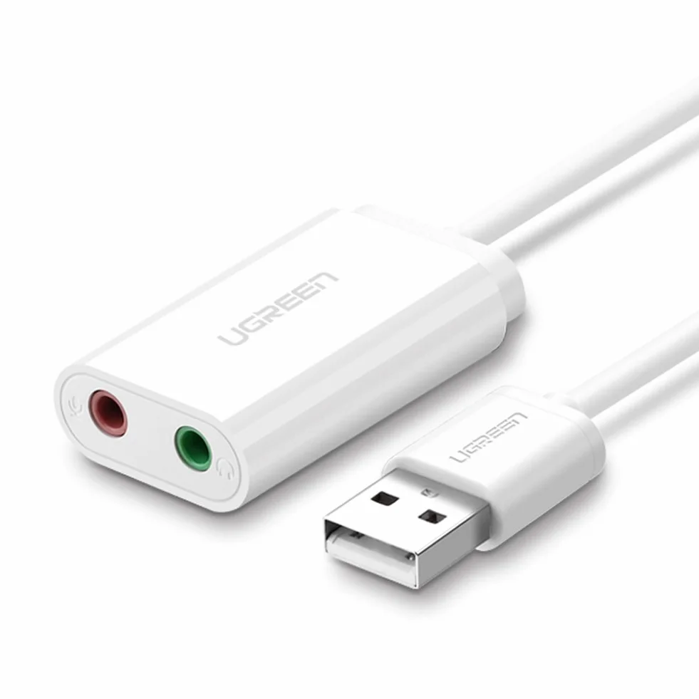 Ugreen Scheda Audio USB Esterna con Jack 3.5mm per Cuffie, Microfono e Altoparlante per Windows 10/8.1/8/7/Vista/XP, Mac OS X, PS4, PS3, Linux, Windows Surface 3 pro, Raspberry Pi, 15cm