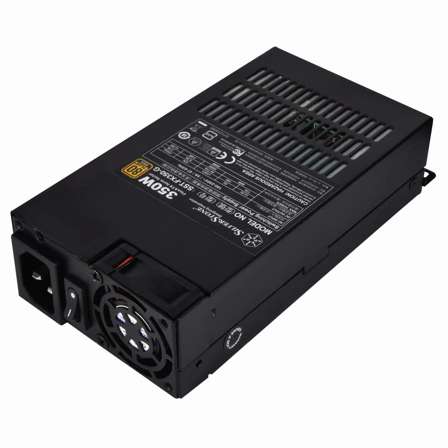 SilverStone SST-FX350-G - Alimentatore per PC Flex Series, 350W, 80 Plus Gold, ventola a basso rumore da 40mm