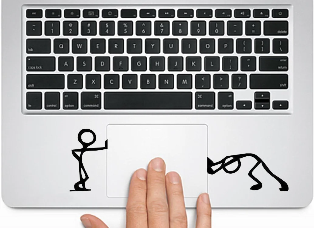 Simpatico adesivo con sagoma di Matchman-Pushing and Standing Silhouette Macbook Trackpad laptop o finestrino auto