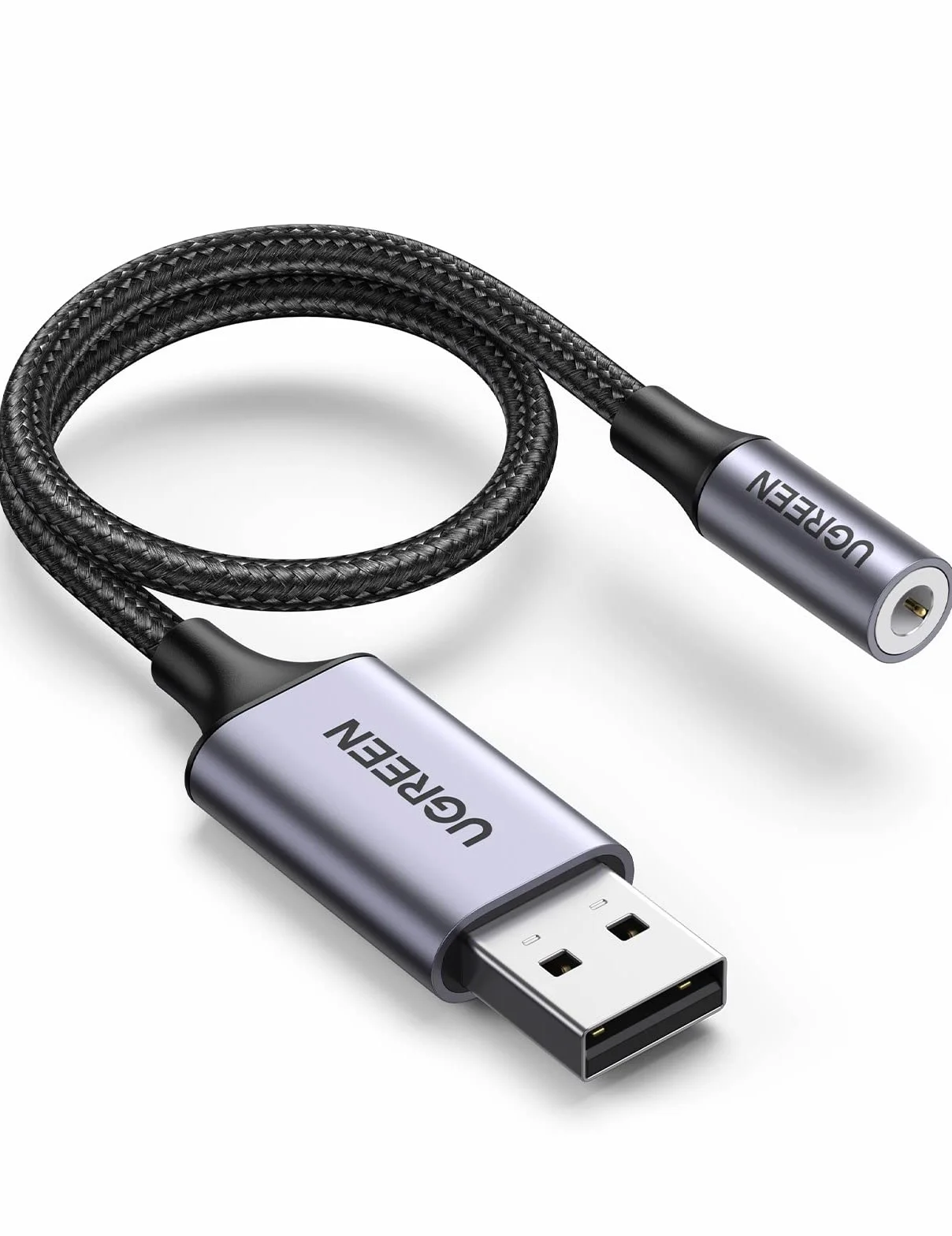 UGREEN Adattatore Audio USB a Jack 3,5 mm Scheda Sonoro Esterna Supporta 24bit 96KHz Adapter per Cuffie e Microfono Compatibile con PC Switch PS 4/5 Macbook Linux 25CM