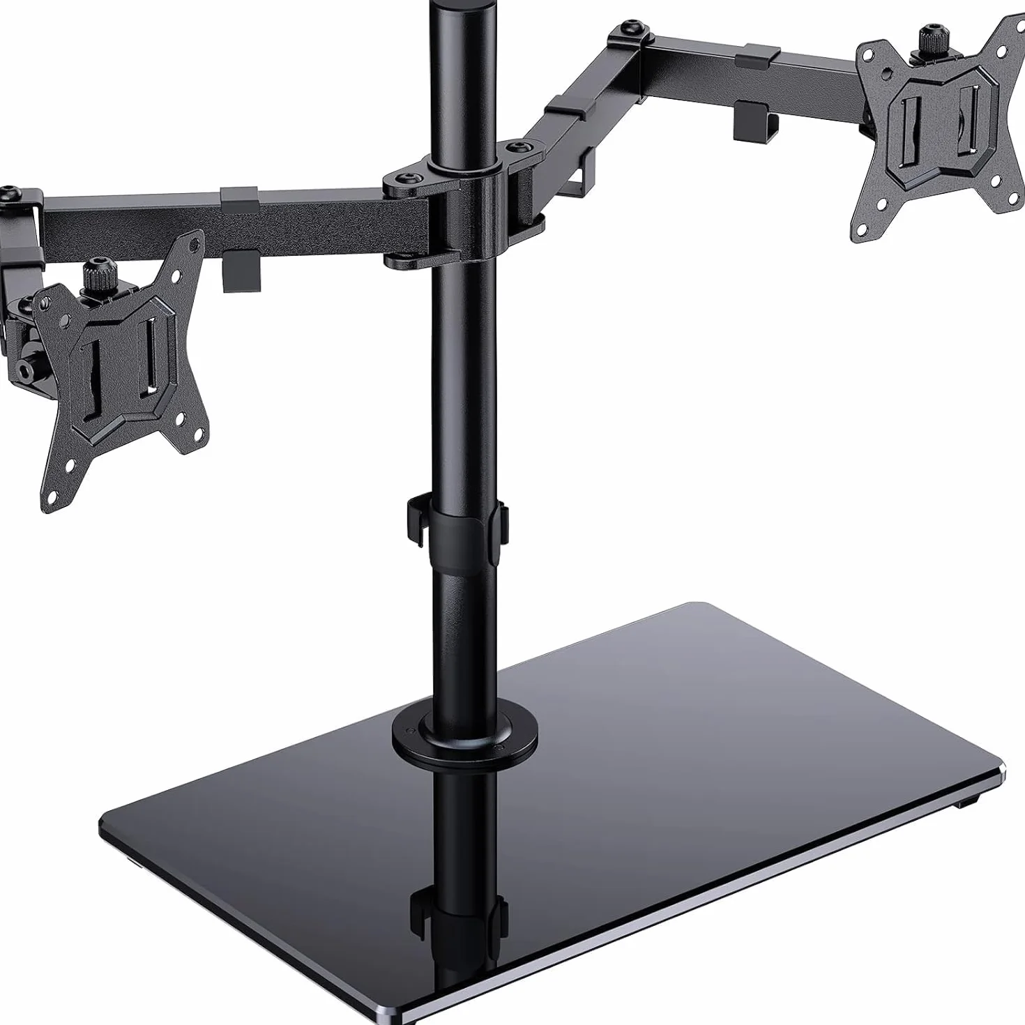 ErGear Supporto per Monitor Schermo 13”-32” con Movimento Fluido Supporto Doppio Monitor Base Allargata Maggiore Capacità di Carico Inclinazione ±45° Girevole 180° Rotazione 360° Peso Max 8KG