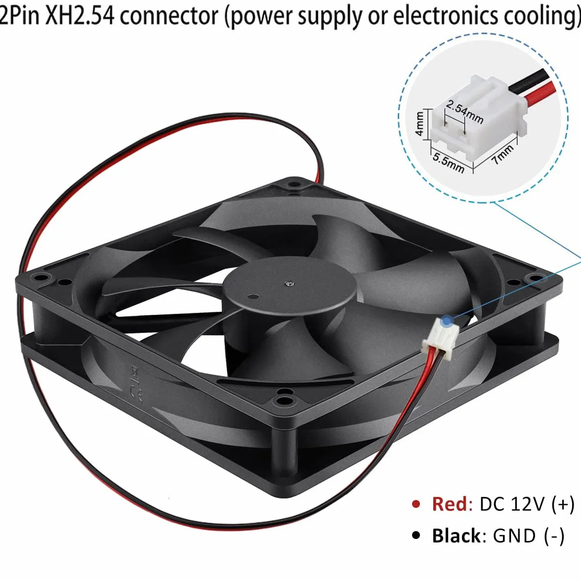 Gebildet Ventole per case Computer nere da 120mm Raffreddamento ad alte Prestazioni 12V CC a basso rumore 2pin (PH2.54) 1200 RPM Cuscinetto idraulico Silenzioso Lunga Durata Fino a 30.000 ore