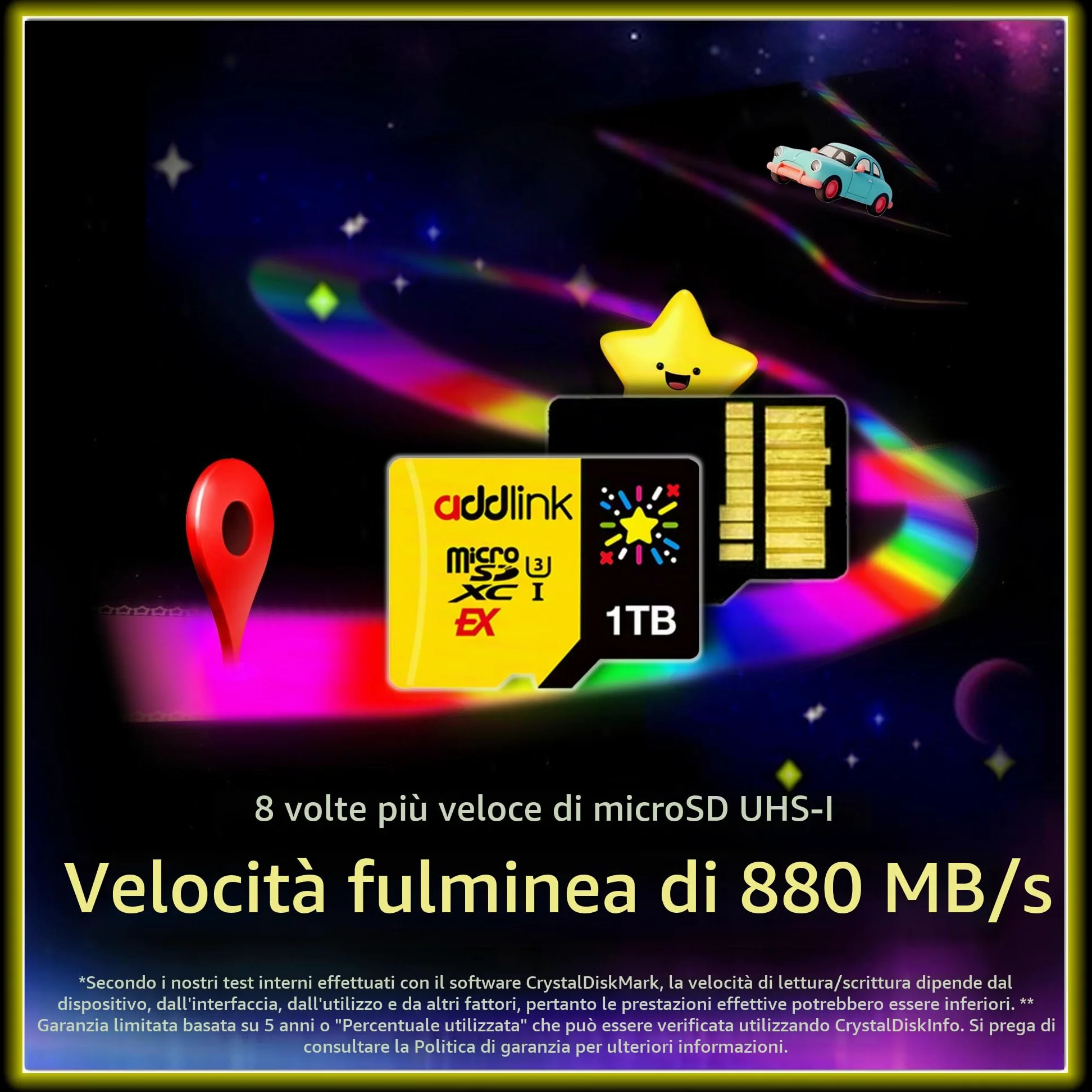 addlink Scheda microSD Express da 1 TB per Nintendo Switch 2, velocità fino a R/W 880/750 MB/s memoria MicroSDXC Express, ROG Ally, Steam Deck, fotocamera UHS-I, C10, U3, V30, Full HD 4K