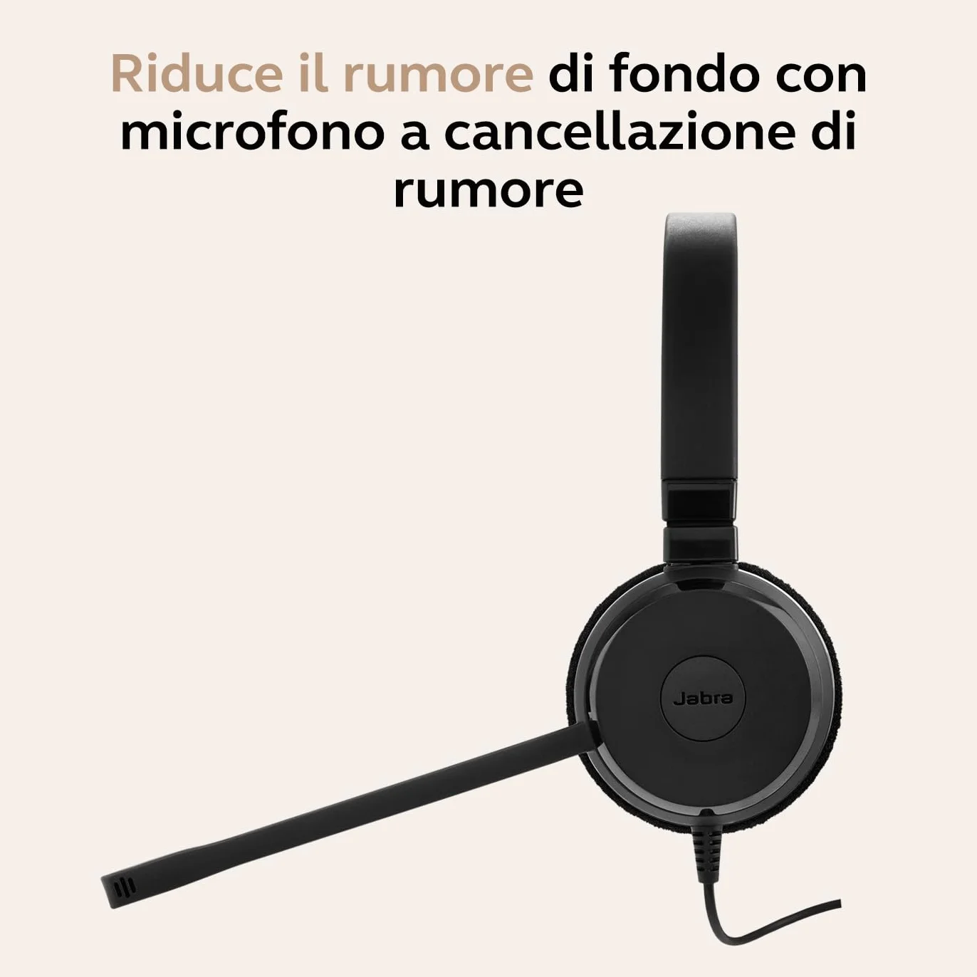 Jabra Evolve 20 - Cuffie stereo certificate Microsoft per softphone VoIP con cancellazione passiva del rumore, USB-C/A, colore nero