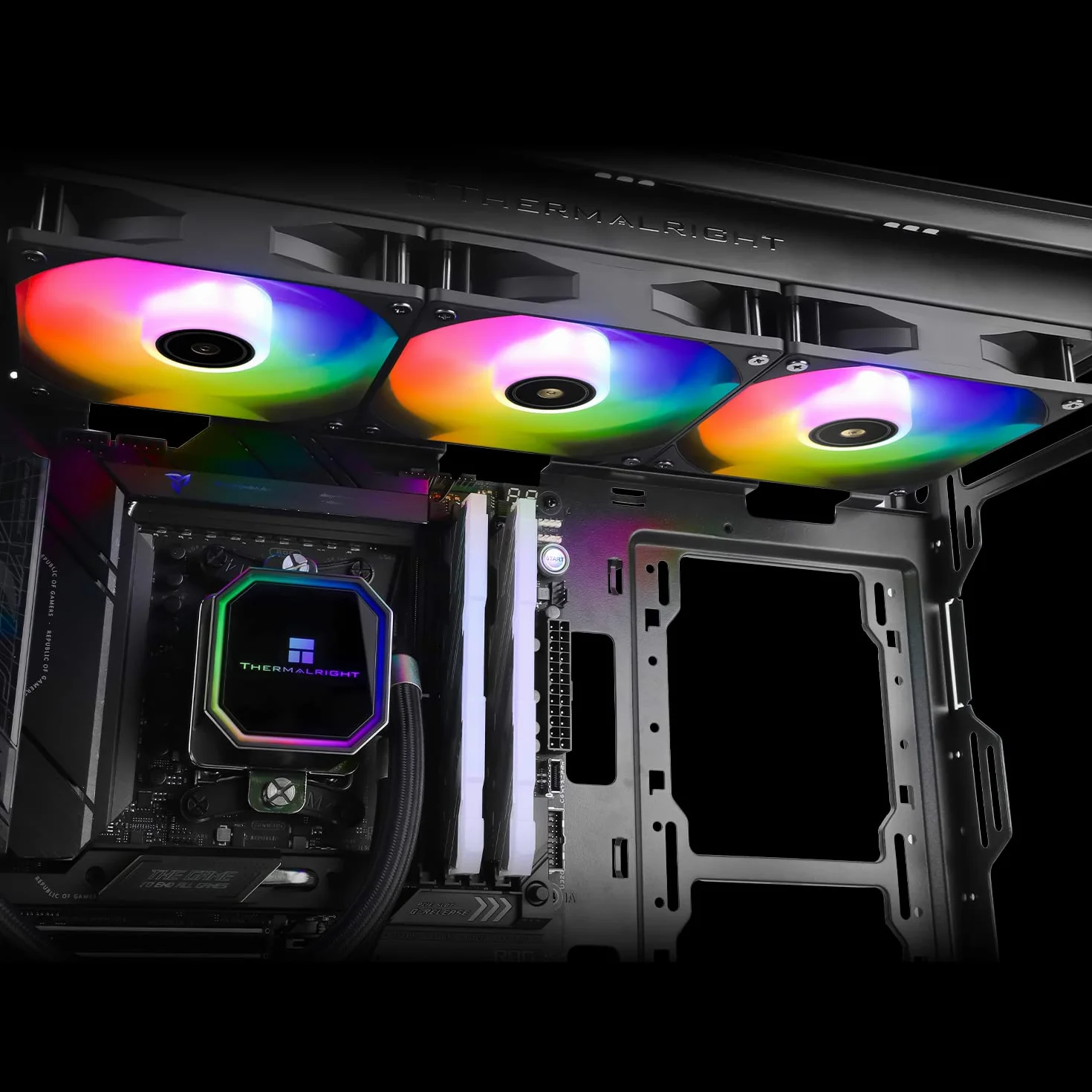Thermalright Frozen Prism 360 Black ARGB- Radiatore ad acqua CPU ARGB con doppia ventola PWM, velocità di rotazione 2800RPM, per AM4/AM5, Intel LGA1150/1155/1200/1700/1851