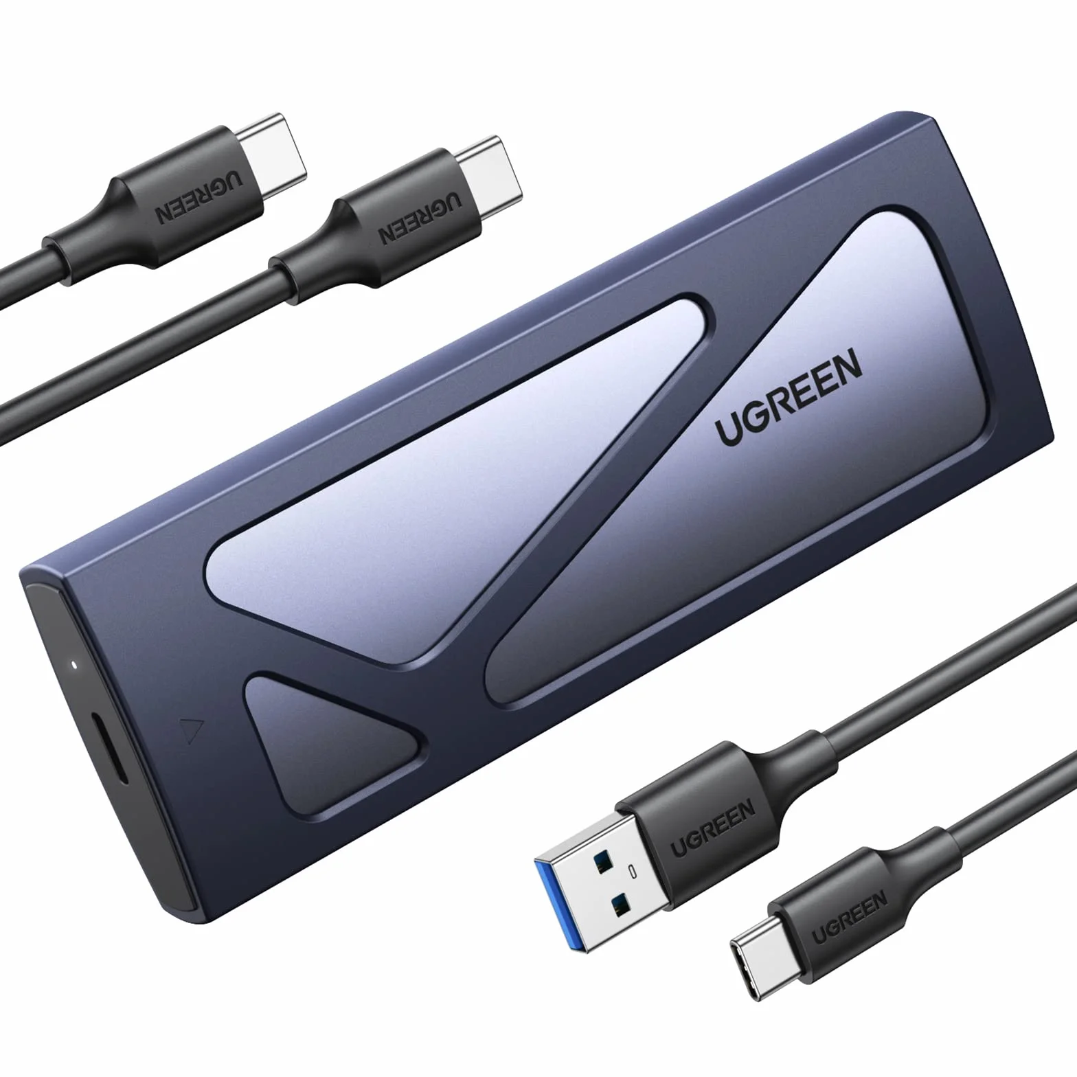 UGREEN Case SSD M.2 NVMe PCIe USB C 3.2 Gen 2 10Gbps UASP, Enclosure Esterno per Disco Rigido 2TB M/M&B Key 2230/2242/2260/2280 con Cavo Compatibile con 970 Evo Plus 980 PRO WD SN770 Kingston Blu