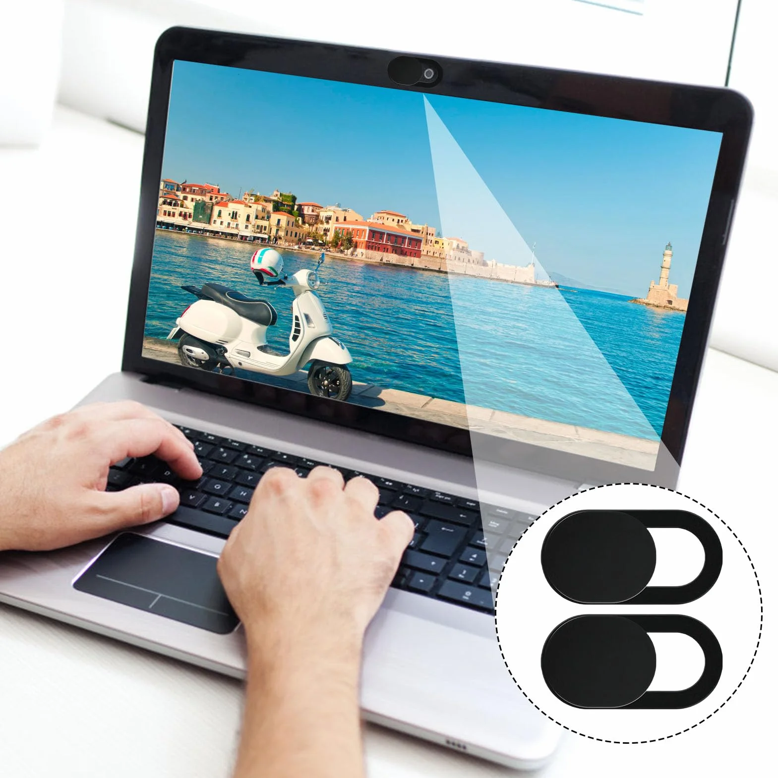 20 Pezzi Copri Webcam, Copertura Webcam Cover Slider Copri Fotocamera Webcam PC Portatile Accessori per Laptop, PC, Tablet, Smartphone, MacBook Protezione Privacy Nero