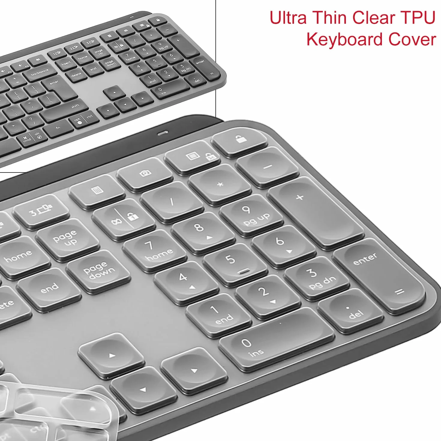 Tastiera per Windows Versione Logitech MX Keys S/MX Keys/Craft Keyboard (layout EU/IT,Tasto Invio Forma 7", con tasti numerici) - Protezione tastiera