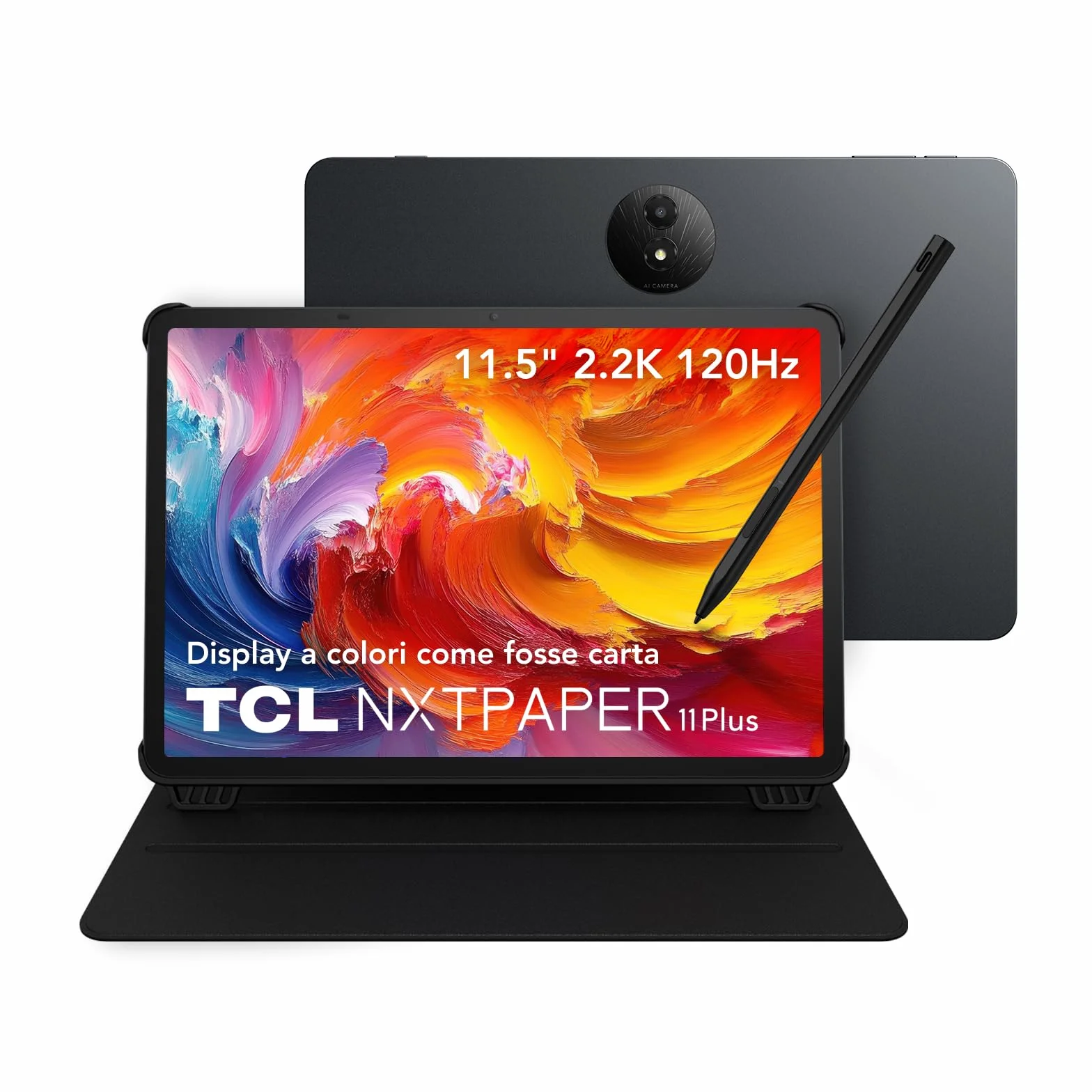TCL NXTPAPER 11 Plus Tablet 11.5" 2.2K Display 256GB ROM 8GB+8GB RAM 8000mAh Android 15 con Flipcase e T-Pen