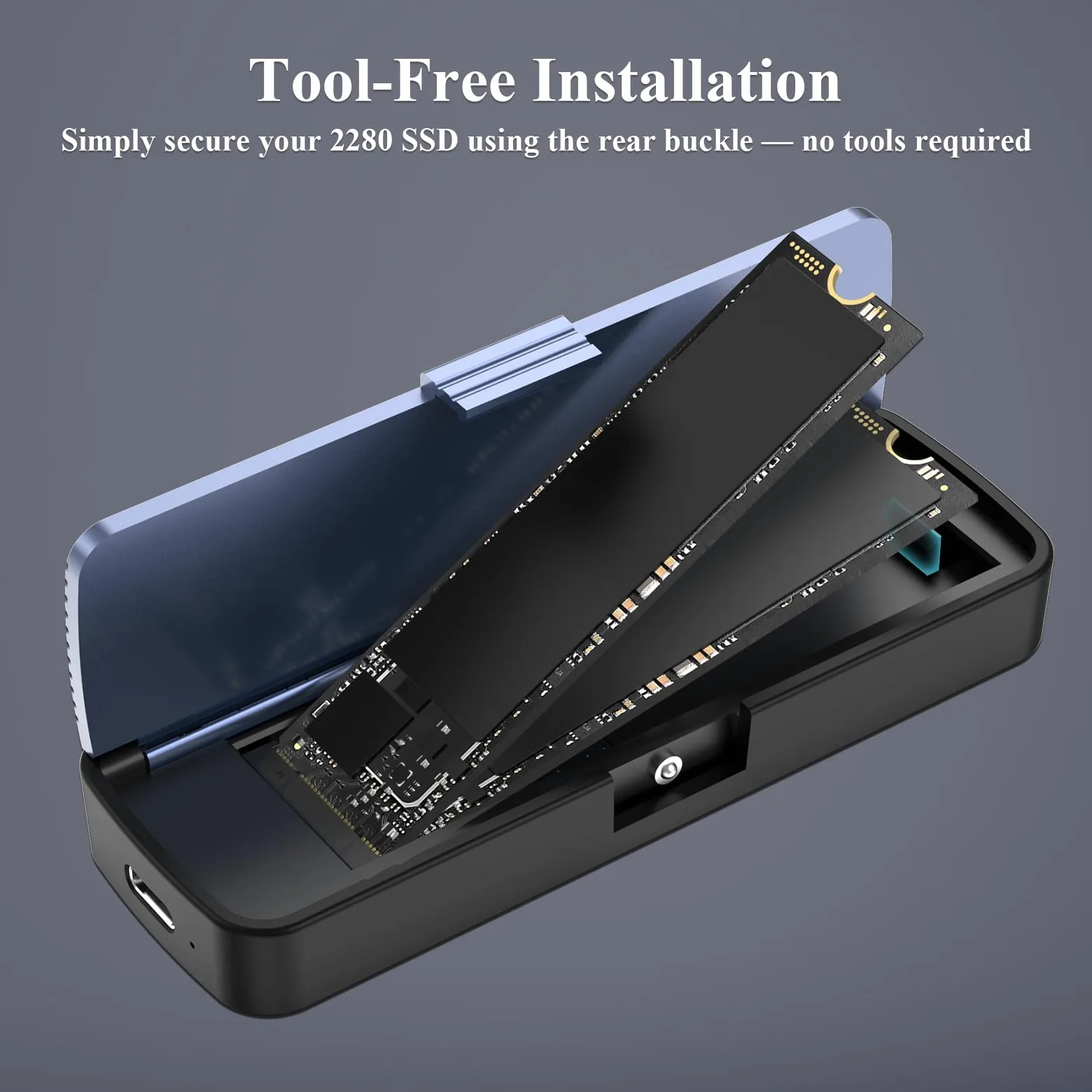 Enclosure NVMe, installazione senza attrezzi, adattatore PCIe M.2 M.2 Gen 2 (10 Gbps) a M.2 NVME M-Key/(B+M) Key PCIe M.2 Supporto UASP e Trim, per SSD 2230/2242/2260/2280