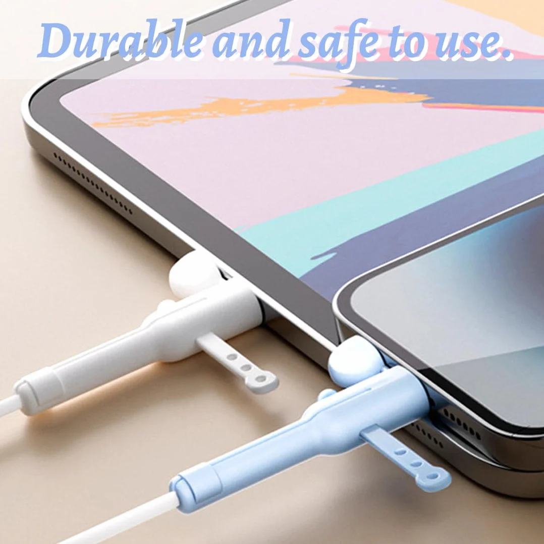 6 Pezzi Proteggi Cavo Cellulare, 2 in 1 Proteggi Caricatore, Gel di Silice Protezione Cavo Caricabatterie con Copertura Antipolvere, Simpatico Protezion Cavo per Cavo USB - C a due estremità