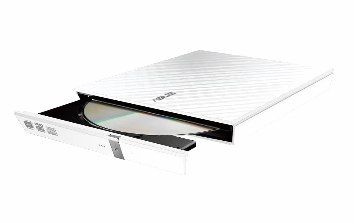 ASUS SDRW-08D2S Masterizzatore Esterno Slim 8x, Supporto M-Disc, compatible con Windows e Mac OS, colore Bianco