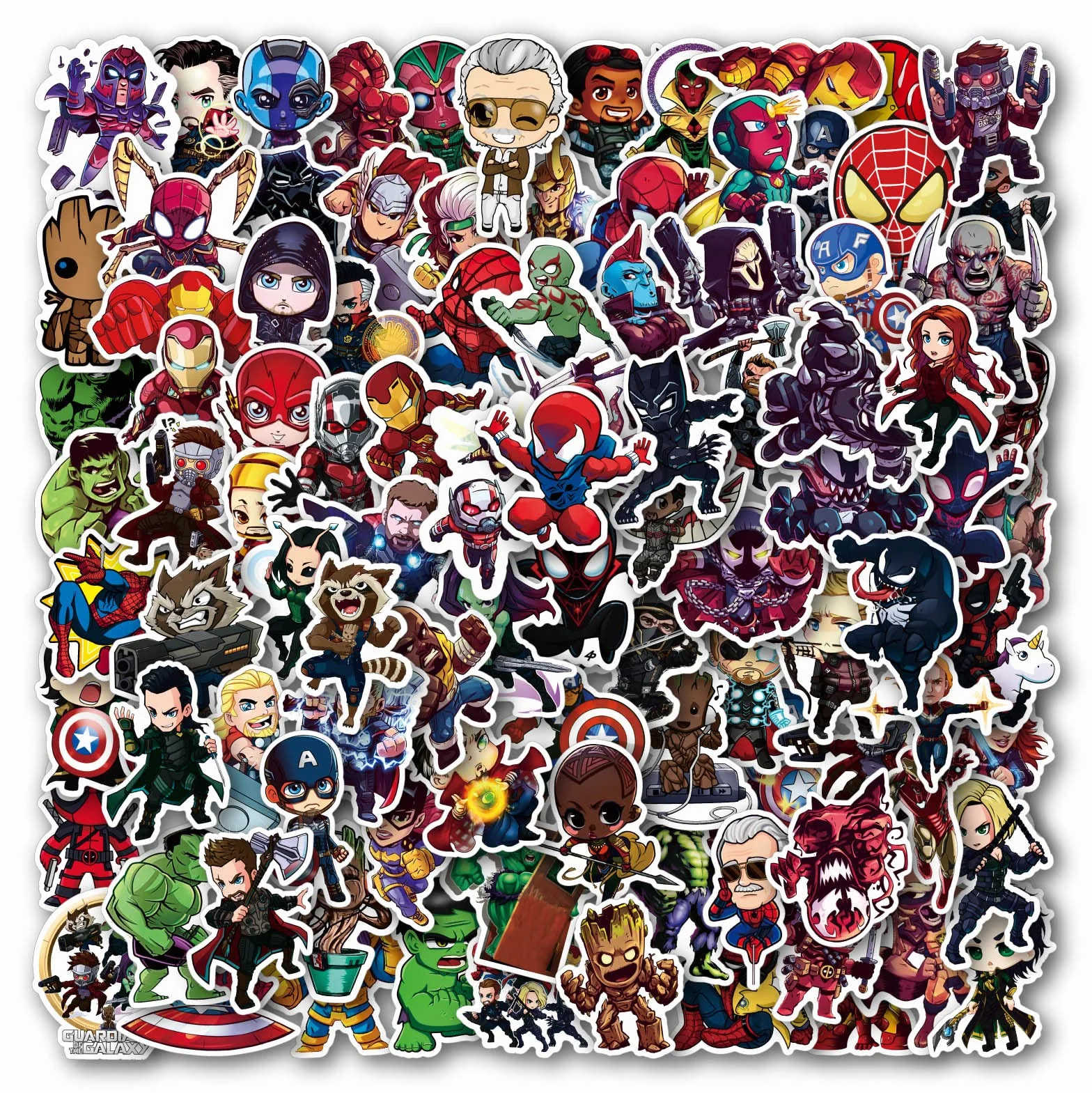 100 adesivi Marvel Avengers per bambini, impermeabili, in vinile, per computer portatili, bottiglie d'acqua, casco di protezione per bagagli, skateboard, chitarra, decorazione