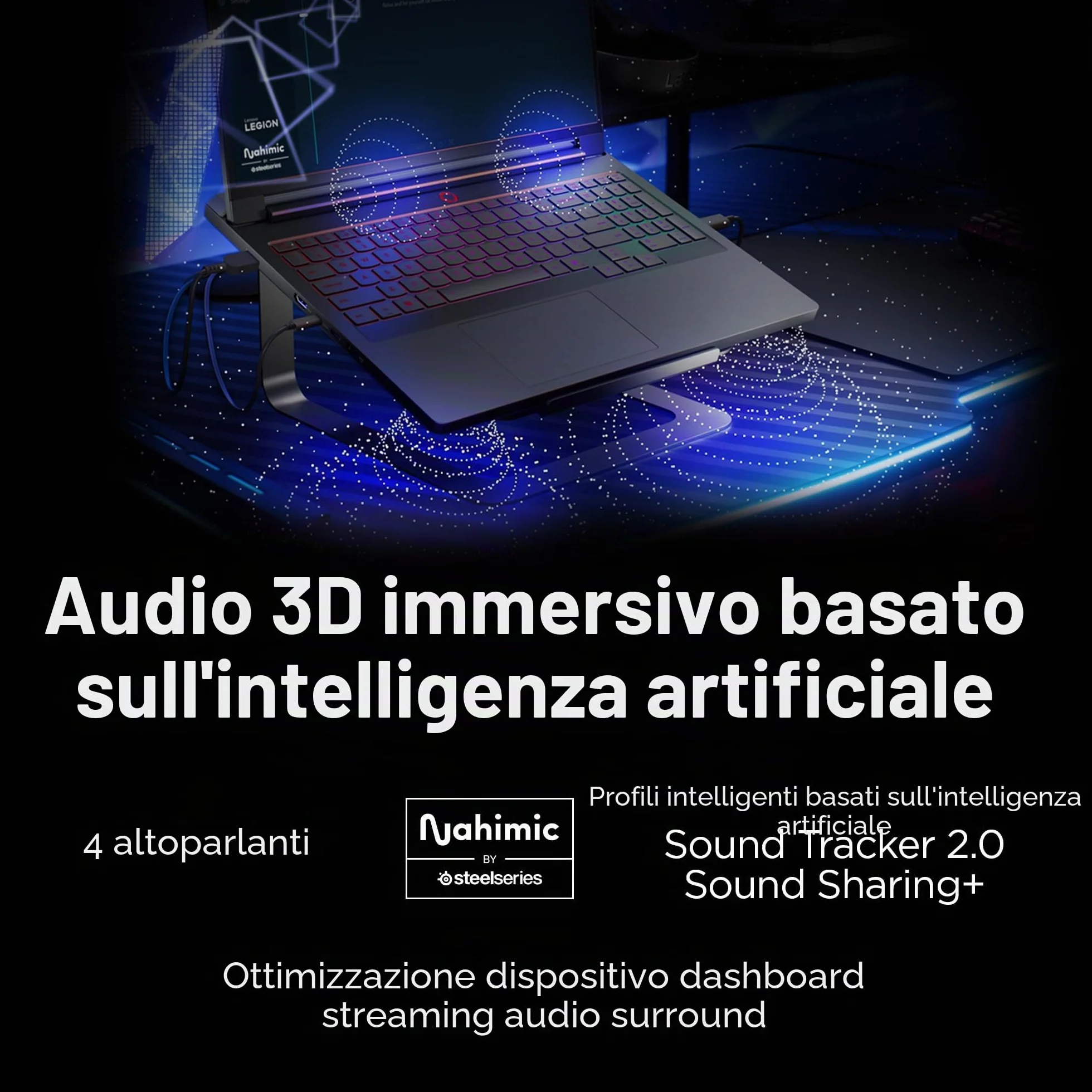Lenovo Legion Pro 7i – Notebook da Gaming con Intelligenza Artificiale – Intel® Core Ultra 7 255HX – Display OLED WQXGA PureSight da 16" – 240Hz – NVIDIA® GeForce RTX™ 5070 Ti – Memoria 32GB