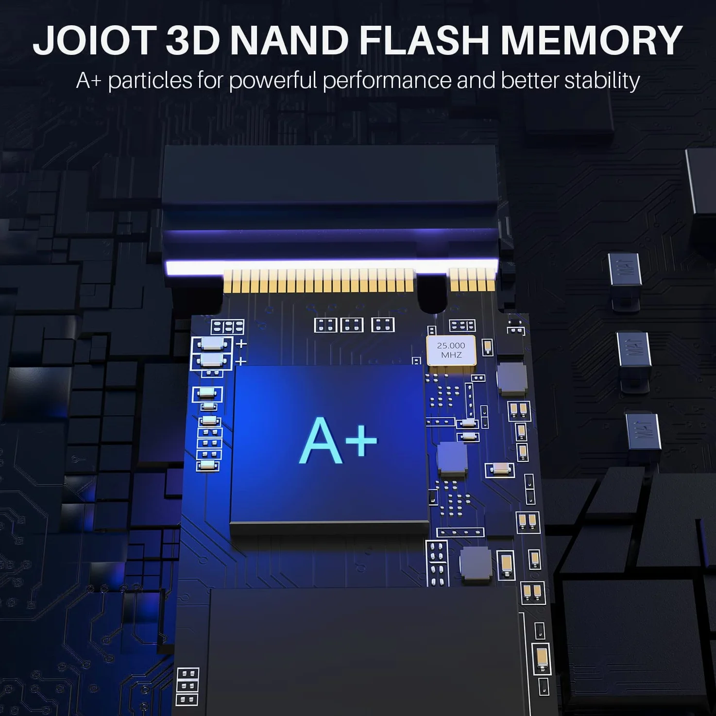 JOIOT SSD PCle da 1 TB 3.0x4, NVMe M.2 2280, unità a stato solido interna, archiviazione per PC, laptop, giochi e altro ancora, tecnologia V-NAND, velocità massima, nero