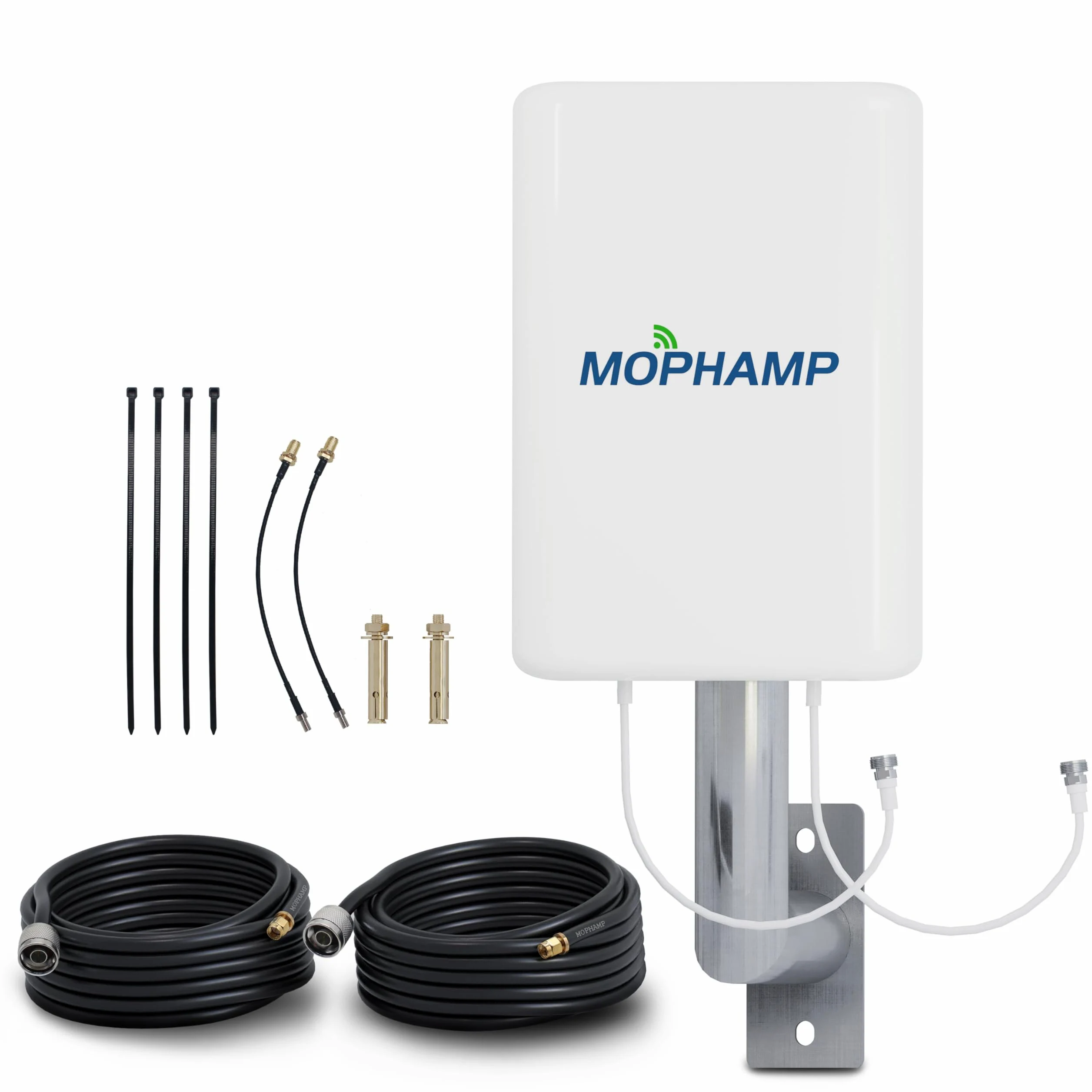 MIMO Antenne Doppia Polarizzazione 4G 5G LTE Esterna 698-3800Mhz 8dBi Cavo coassiale doppio da 10 m a bassa perdita compatibile con router/modem/hotspot con porte esterne SMA/TS9