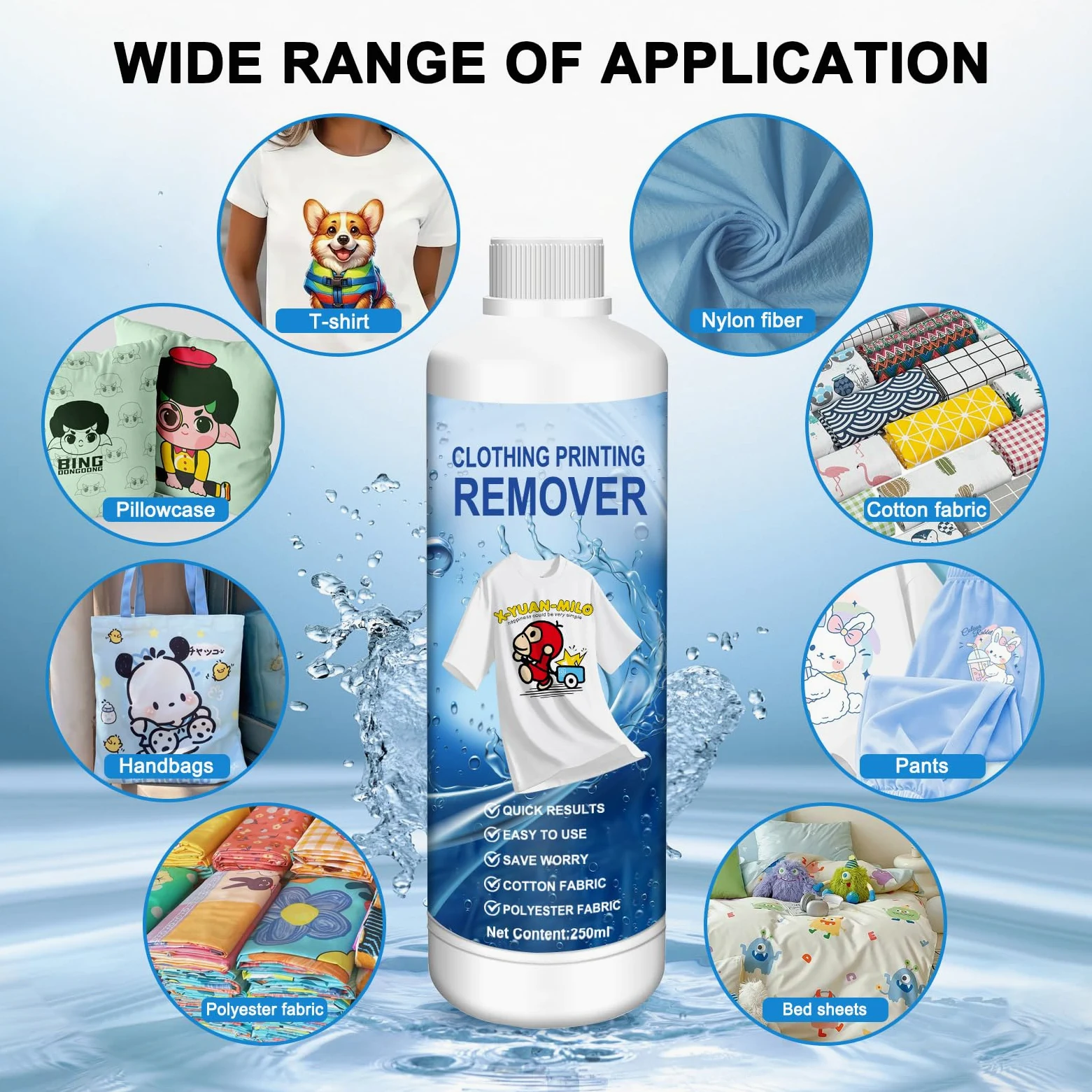 Soluzione di pulizia DTF 250-ml, kit di pulizia DTF con DTF Remover per tessuti e compatibile con Pet Film DTF di inchiostro, inchiostro DTF Pellicola di trasferimento diretto