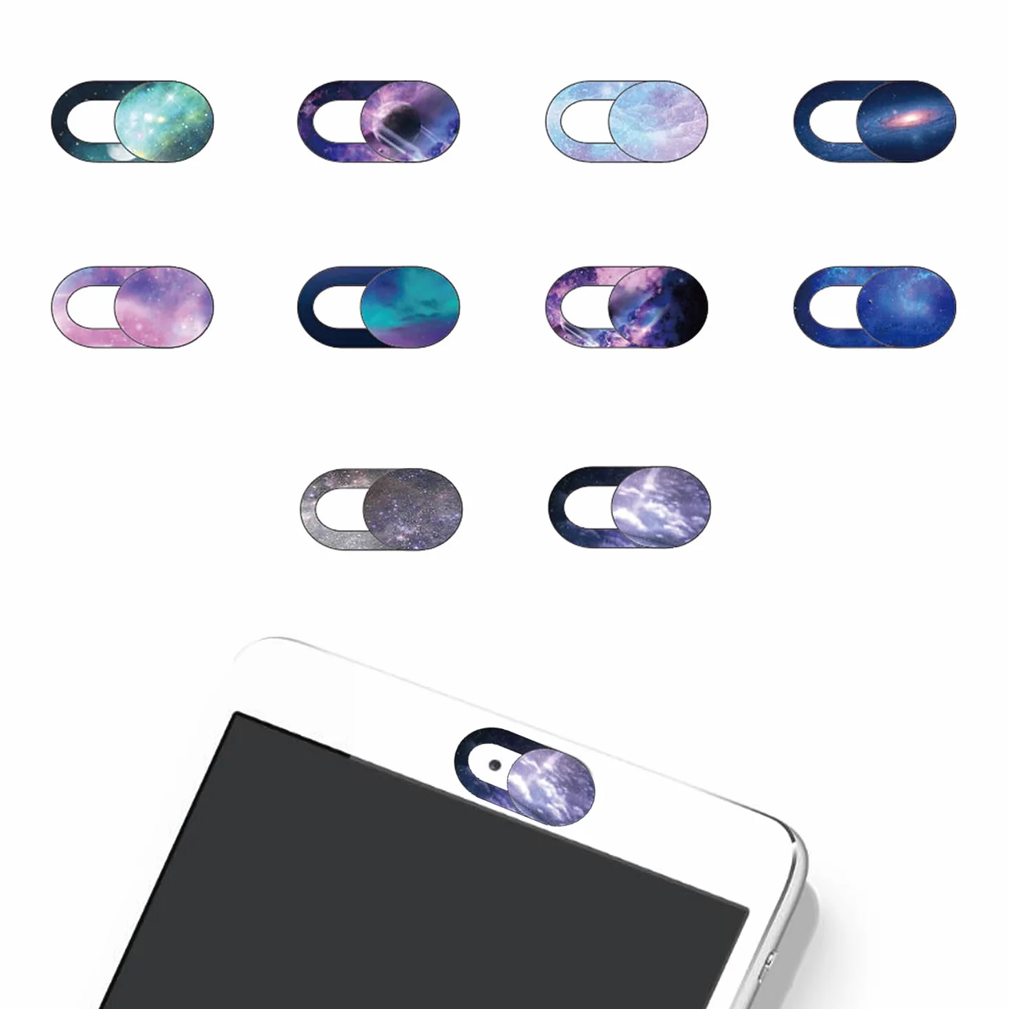 10 Pezzi di Protezione per Obiettivo, Cielo Stellato, Custodia per Privacy, Copertura per Fotocamera per Laptop, Cursore, Copertura per Fotocamera del Telefono