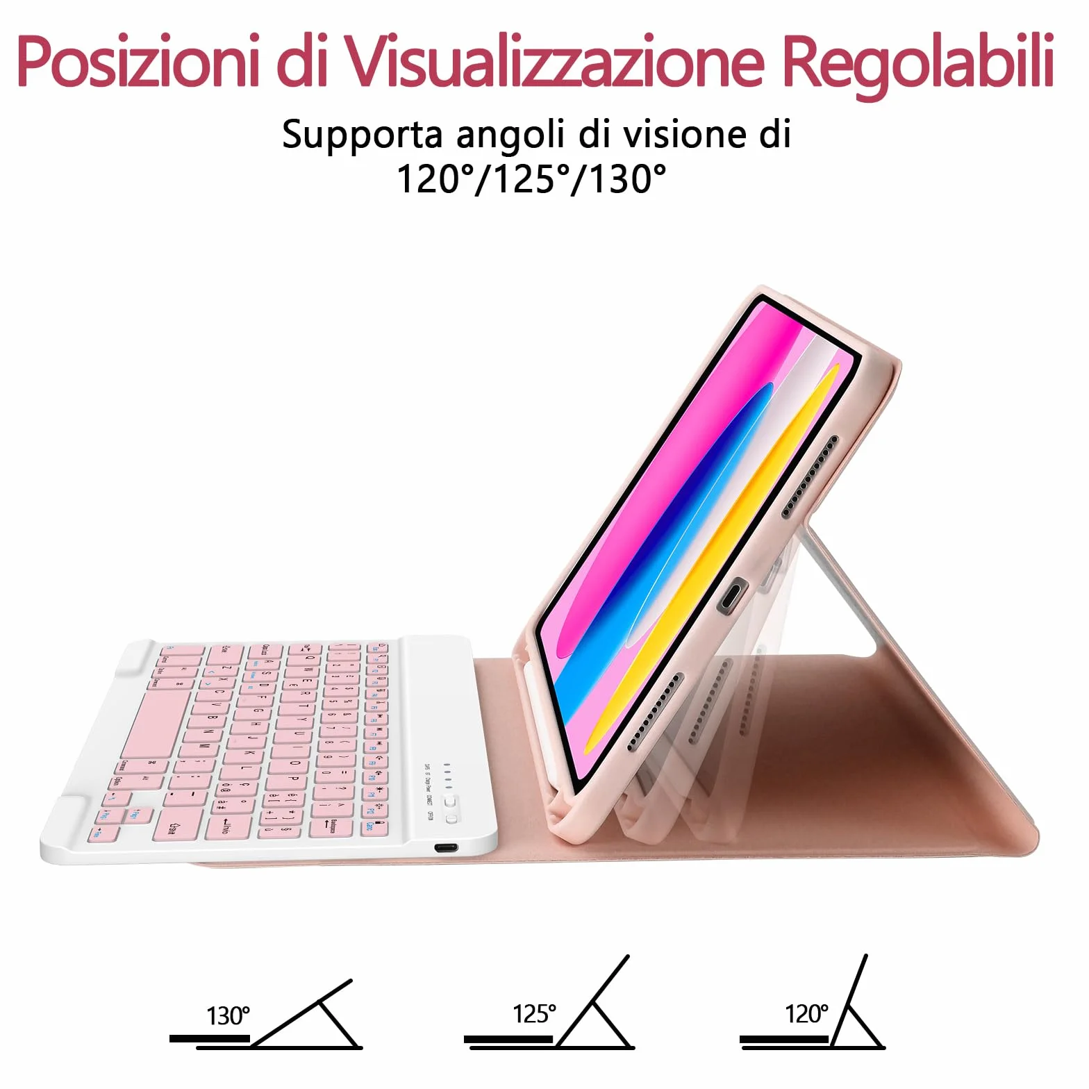 TQQ Cover iPad 10 Generazione con Tastiera/(A16) 11 Generation (11/10.9 pollici, 2025/2022), Italiano QWERTY Layout, Tastiera Bluetooth Staccabile Compatibile con iPad 11/10