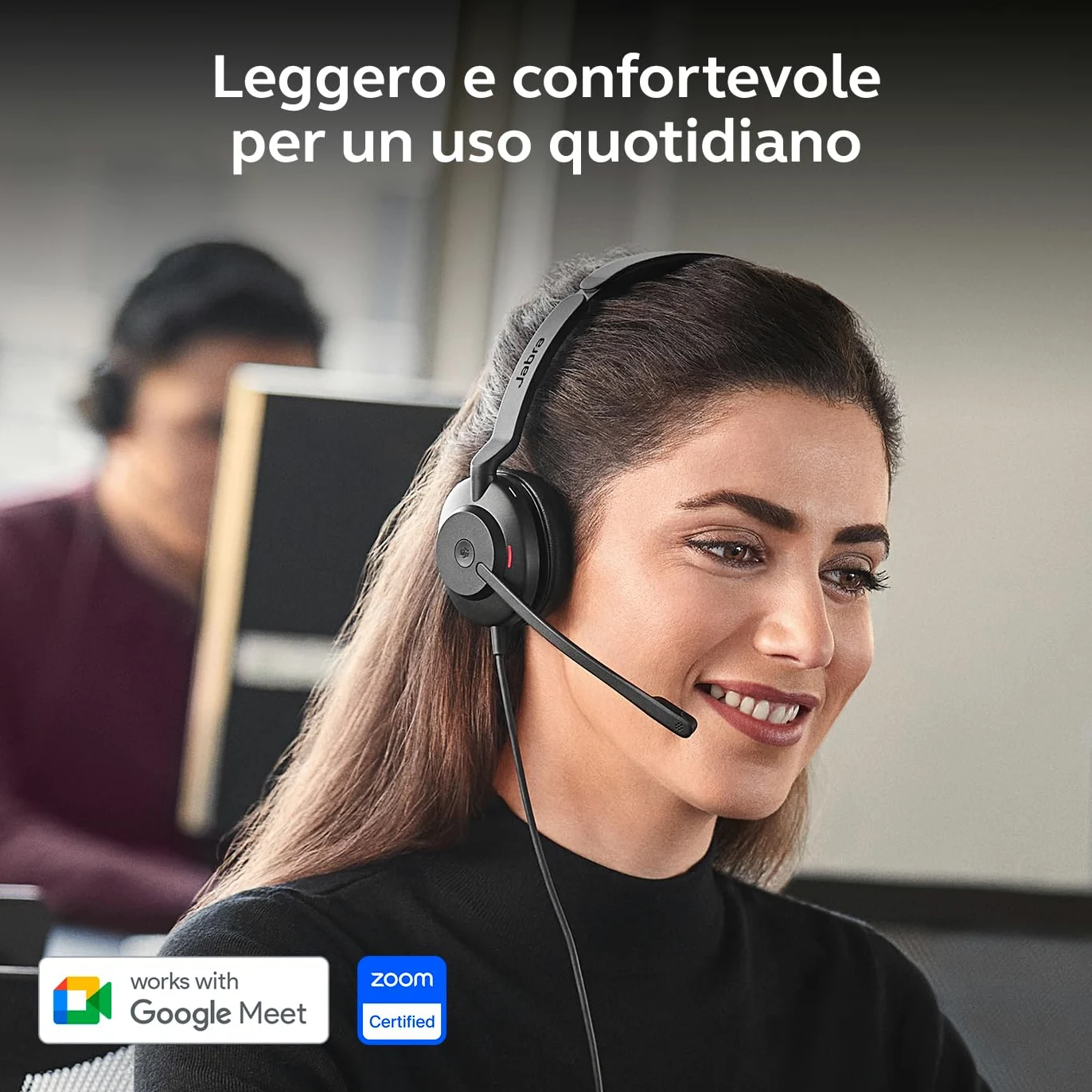 Jabra Evolve2 30 SE – USB-A/USB-C – Mono auricolare con filo certificato per Microsoft Teams