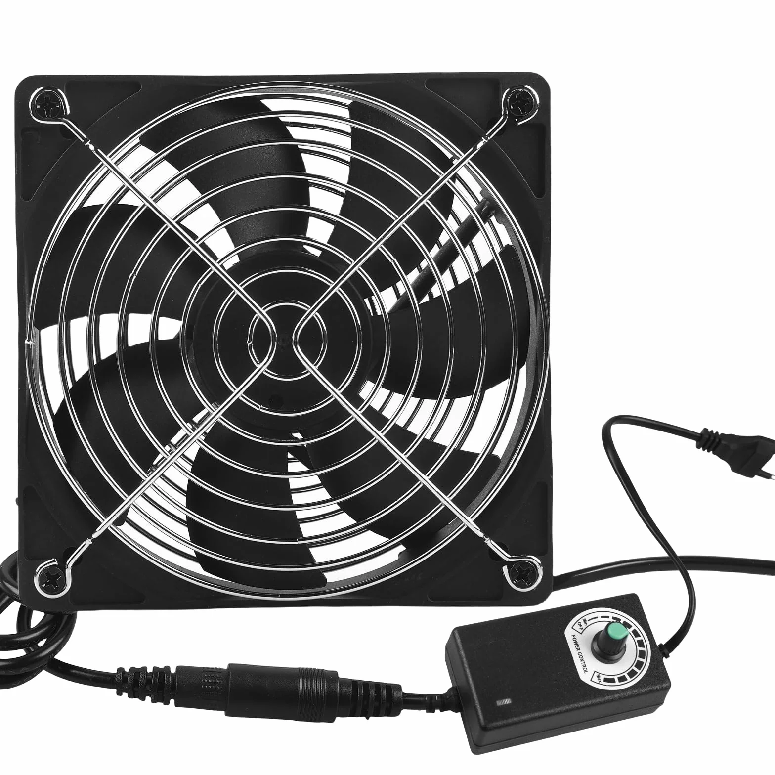 Ventola per alloggiamento da 120 mm, 220 V, con controllo della velocità, doppio cuscinetto a sfera, ventilazione axiale, silenziosa per PC, laptop, TV, radio, router