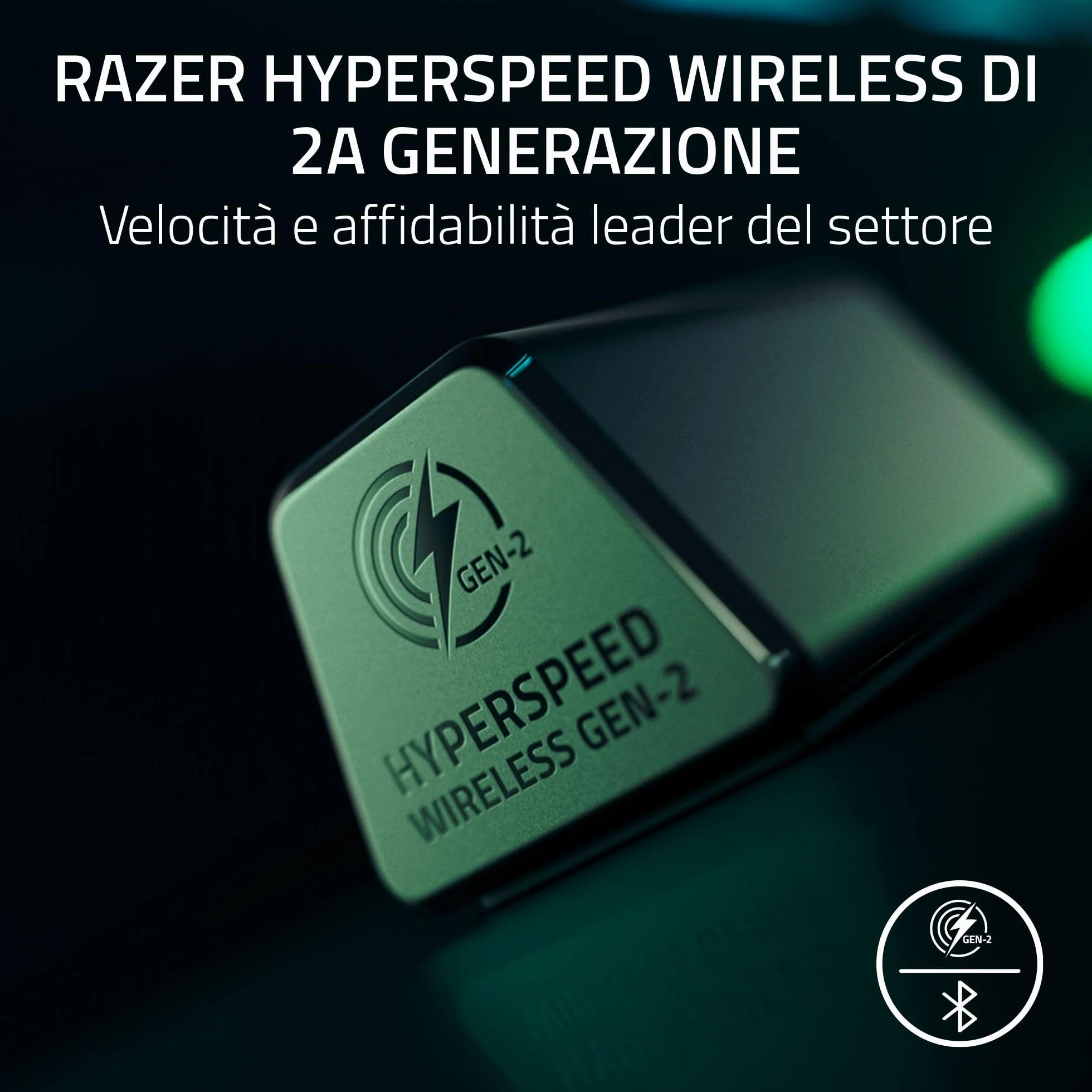 Razer BlackShark V3 - Cuffie wireless per eSport - Driver TriForce da 50 mm - Microfono a banda larga rimovibile - THX Spatial Audio - Wireless 2,4 GHz & Bluetooth - Profili FPS - PC/Mac | Nero
