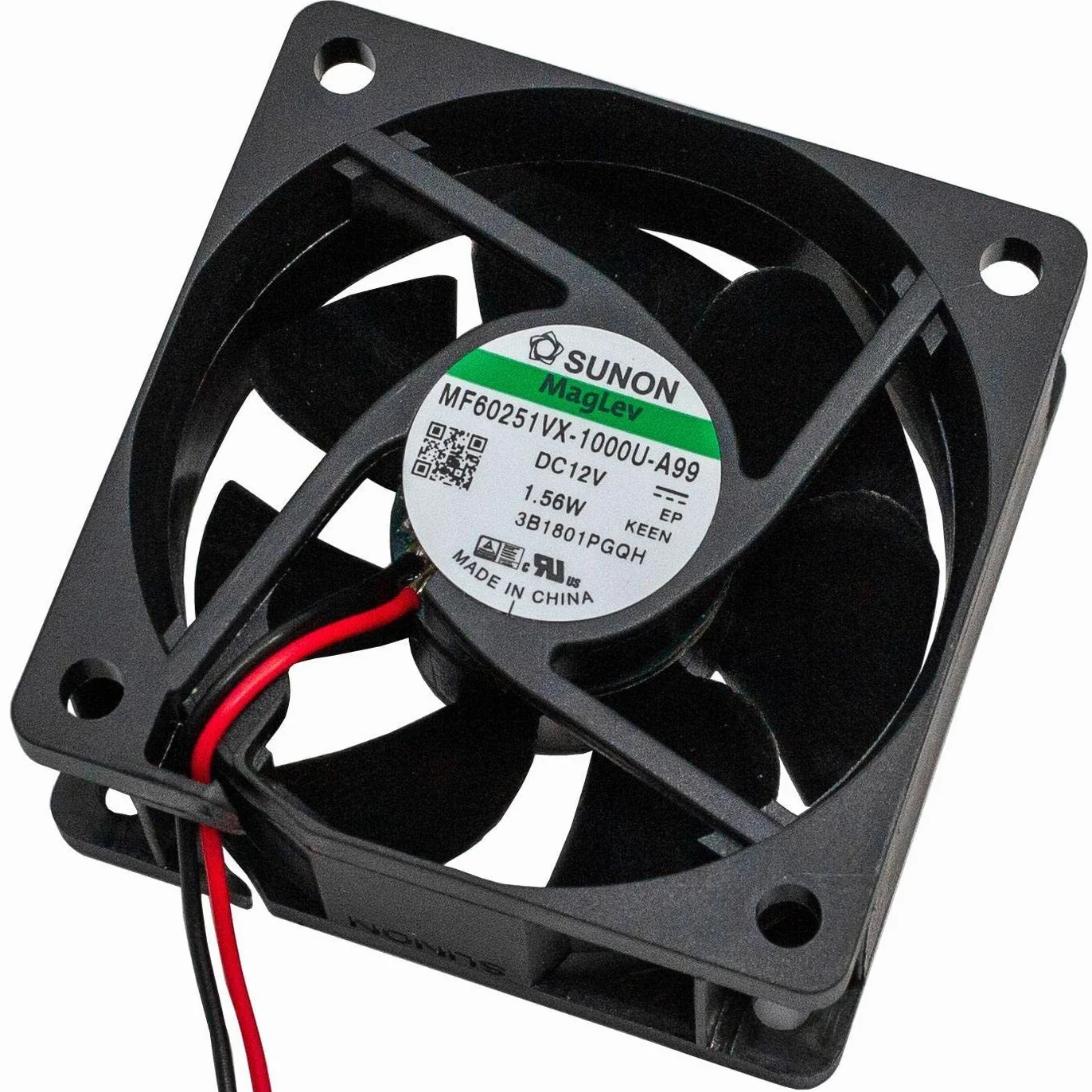 Ventola 12V DC 1,56W 60x60x25mm 45,9m³/h 5200U/Min 45,9m³/h Sunon MF60251VX1000UA99