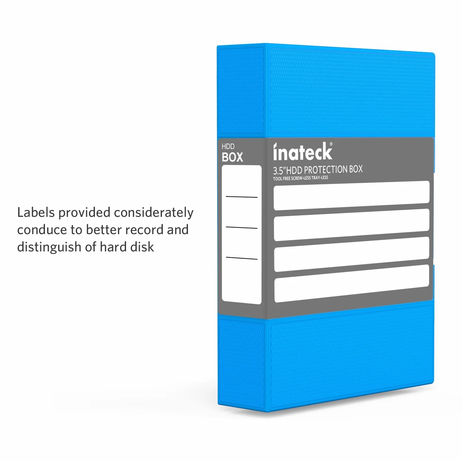 Inateck Scatola custodia protettiva per Hard Drive Dischi Rigidi da 3.5 pollici Anti Urto, Anti Statica, Anti Polvere, Scatola per HDD da 3.5”, Pacco da 6, Arancione/Blu/Grigio (HPFx6)
