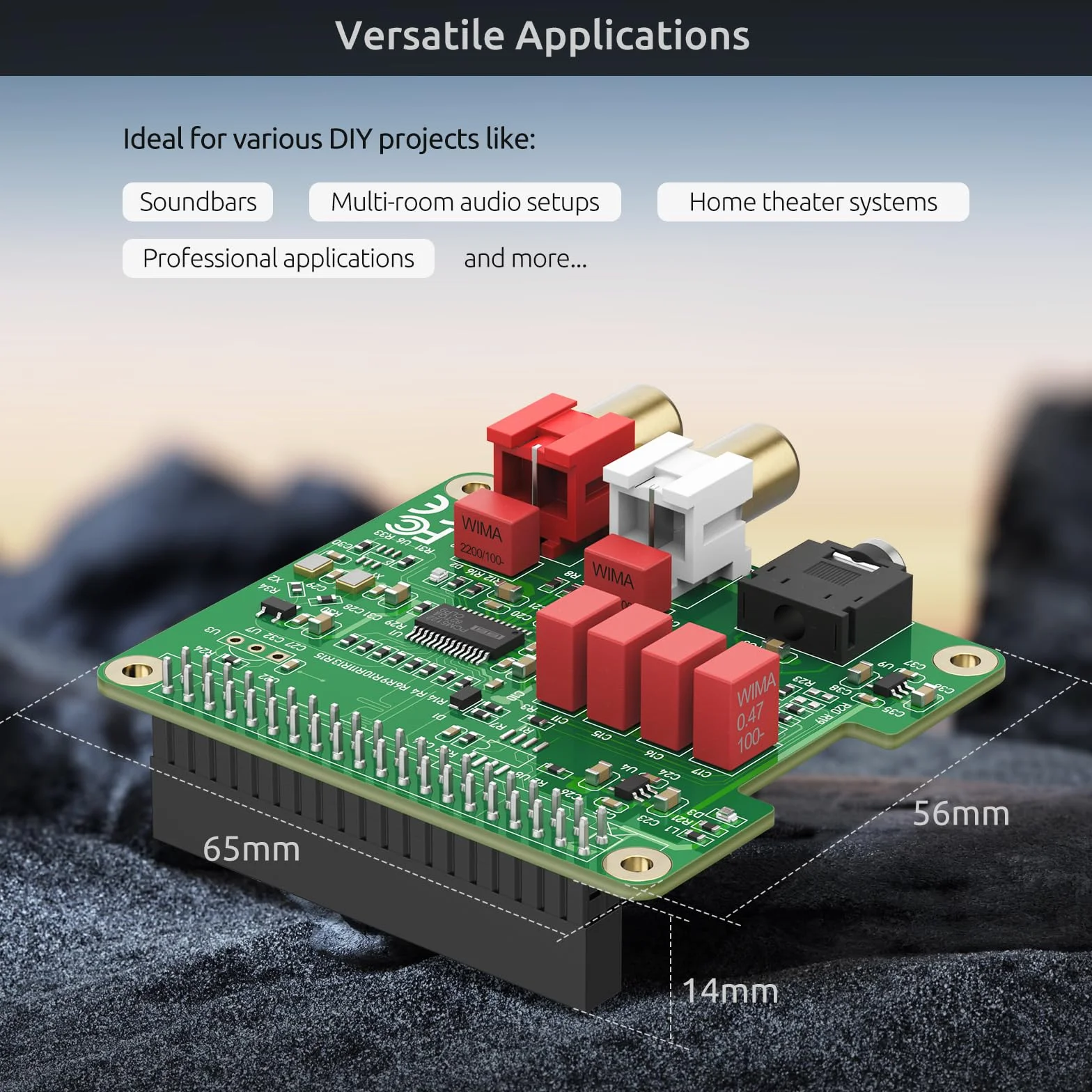 InnoMaker Scheda Audio DAC HiFi HAT per Raspberry Pi 5/4/3B+/Zero | PCM5122 384kHz/32bit con DOP | Doppi Oscillatori, Uscita RCA/3.5mm (112dB SNR)