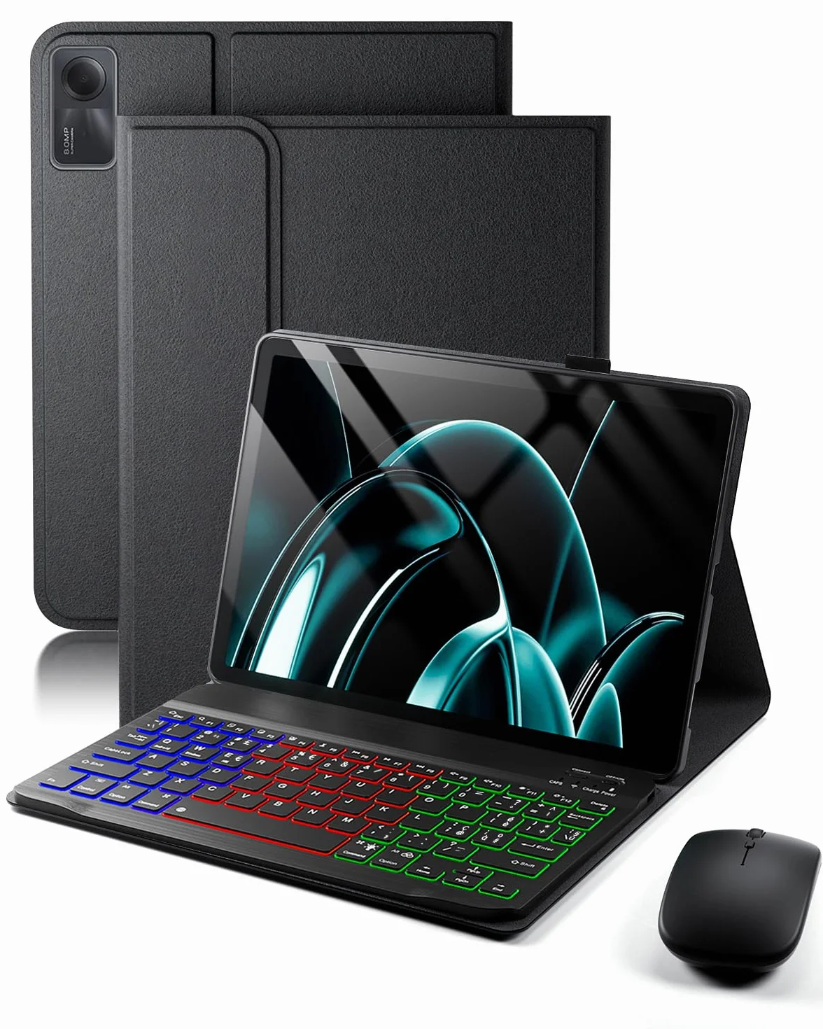 Per Xiaomi Redmi Pad SE (2023) /Xiaomi Redmi Pad 2 (2025) 11 Pollici Cover Custodia Protettivar Con Wireless Bluetooth Italiano (QWERTY) Tastiera Retroilluminati e Mouse Backlit Keyboard Case