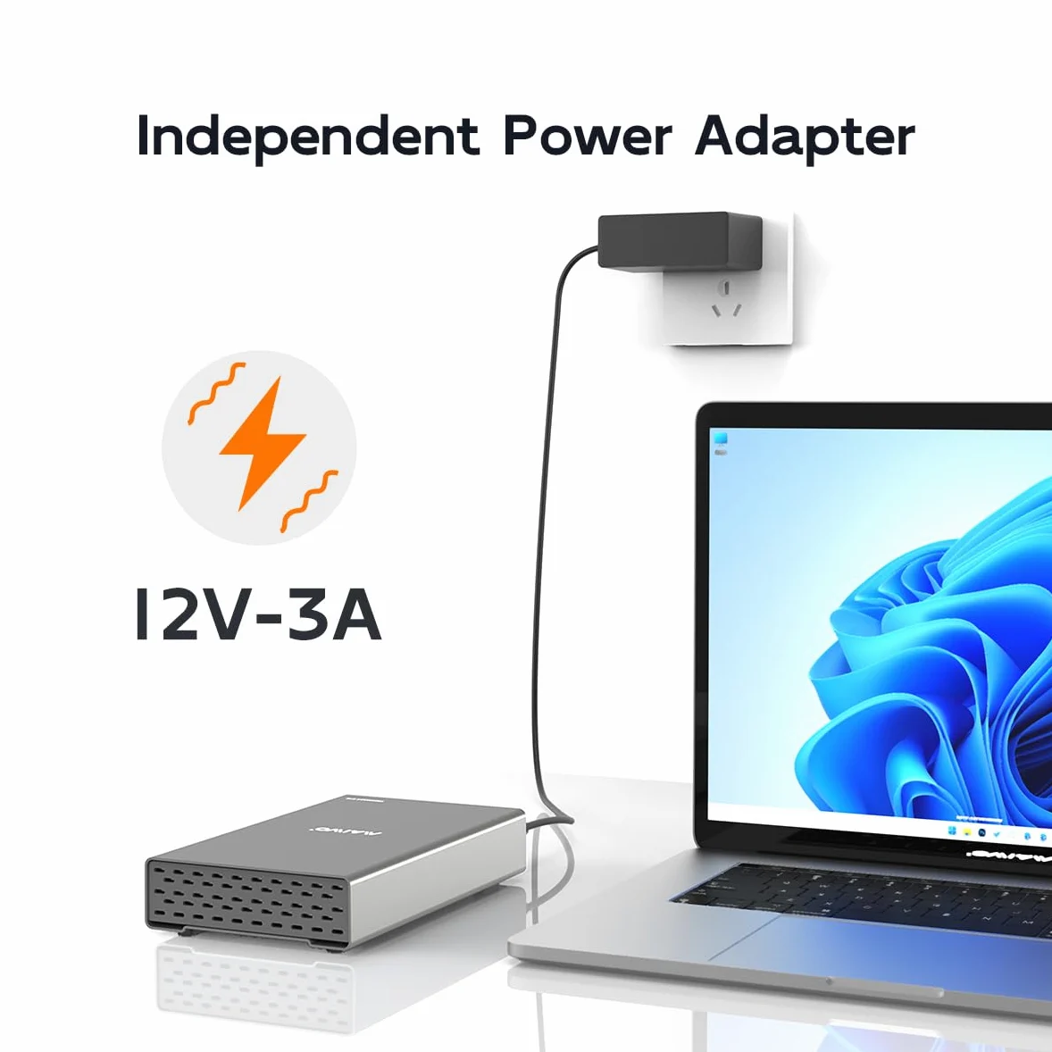 MAIWO Docking station USB C per M.2 PCIe NVMe + SATA SSD/HDD da 2,5 pollici da 3,5 pollici con clone offline, clone HDD a NVMe SSD, USB 3.2 GEN 2 10Gbps Hard Drive Esterno Enclosure