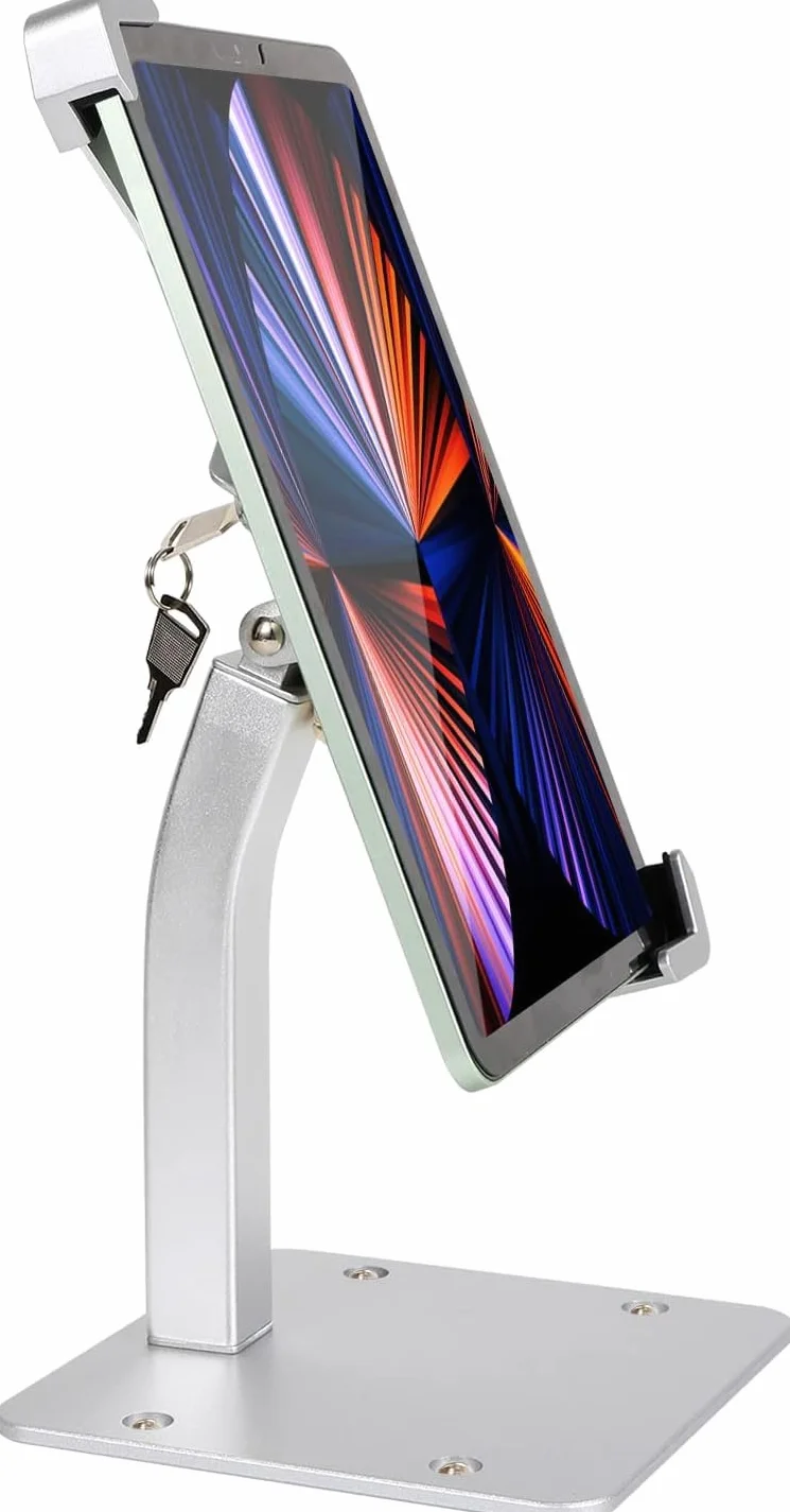 Supporto Tablet Tavolo Antifurto, Porta Tablet Sicurezza per Esposizione Mostra per iPad Pro/Air/Mini, Galaxy Tabs, Surface, Tablet 7-11"