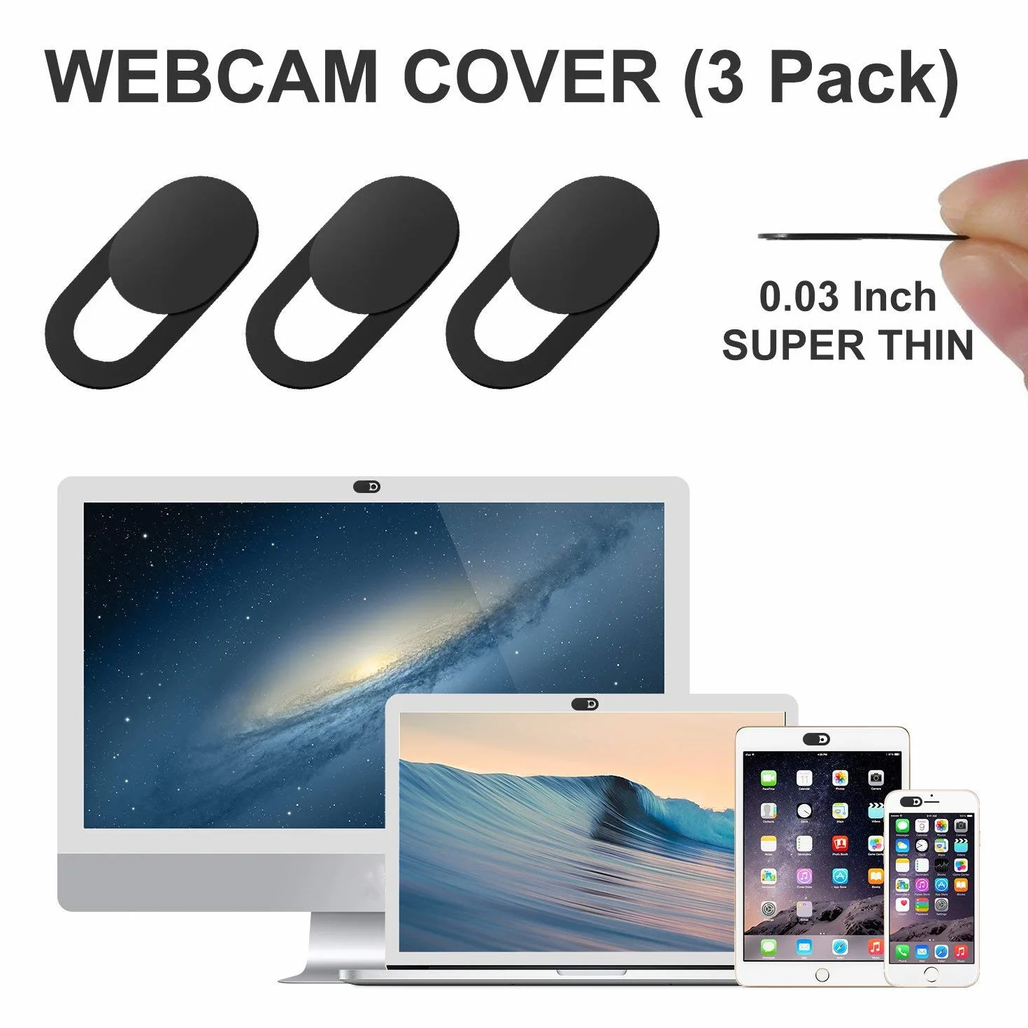 Copri Webcam Cover di Sicurezza Ultra Sottile 0,7mm per Laptop, Tablet, Mac, Smartphone