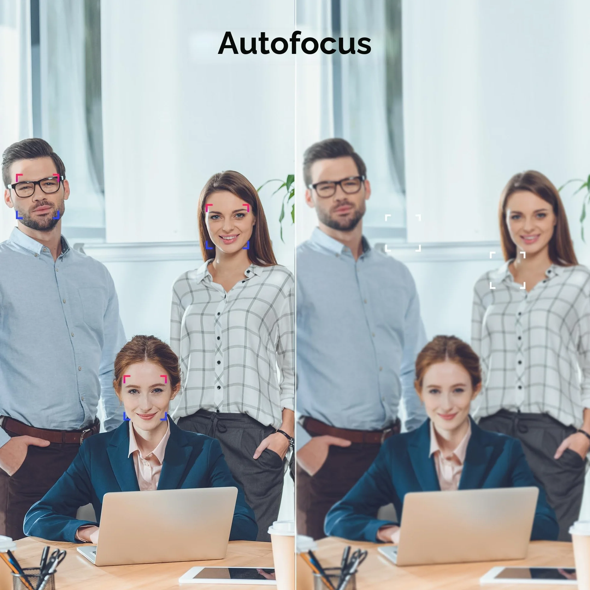 W4DS 2K Webcam, HD Webcam PC con Microfono, Autofocus, 78° View, Plug&Play, Microfono Riduzione Rumore, Protezione della privacy, USB Webcam per Videochiamate, Conferenza, Studio e Streaming