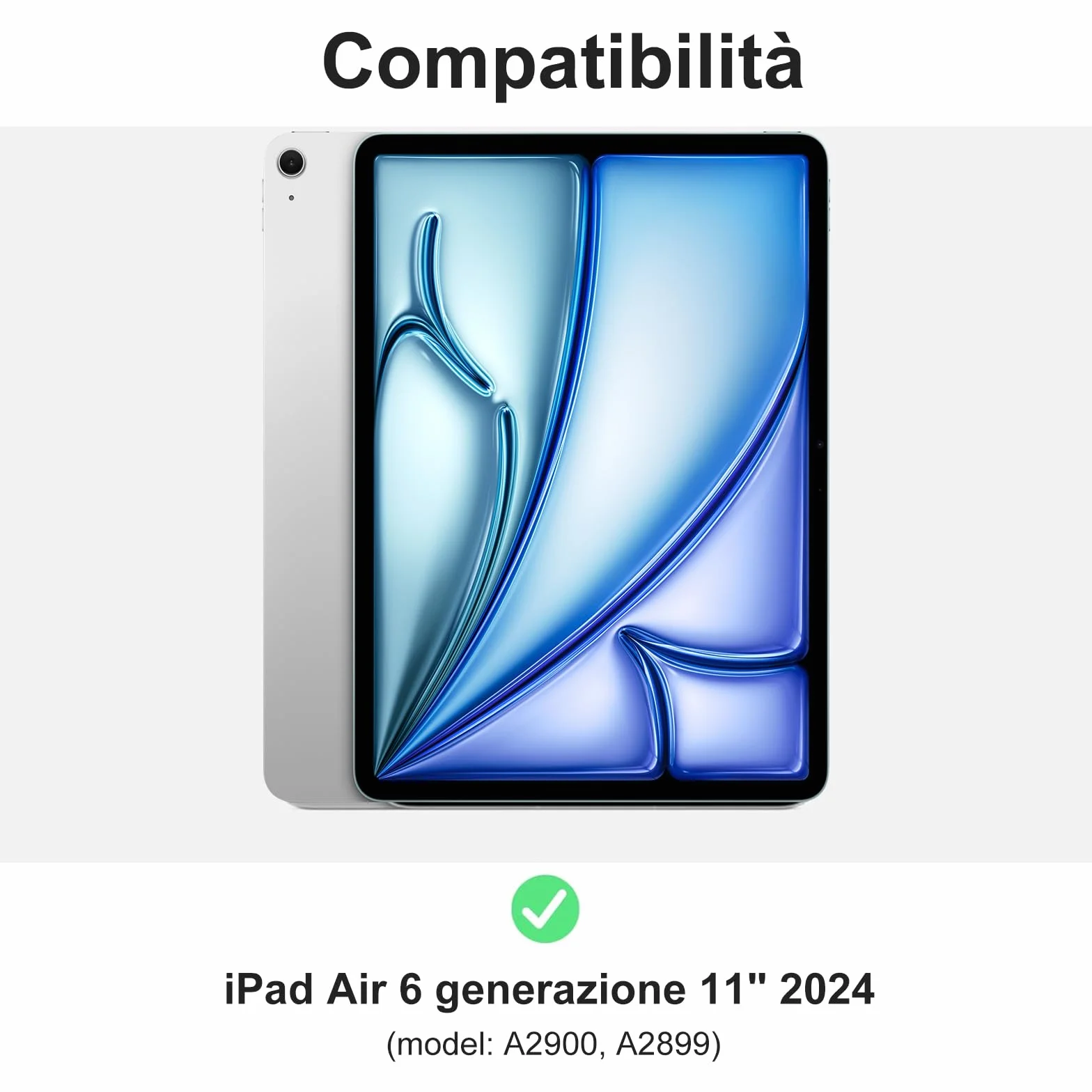 WINCHKING Cover Tastiera per iPad Air 11 M4 2026/M3 2025/M2 2024 con Touchpad, Italiano QWERTY, Custodia con Bluetooth Rimovibile Tastiera per iPad Air 11 Pollici M4/M3/M2, Verde scuro