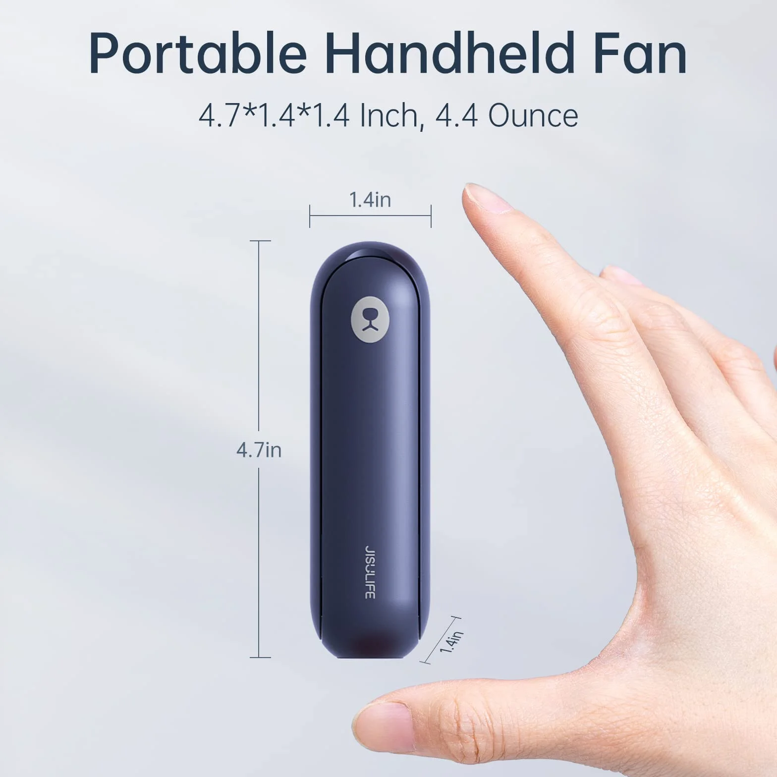 JISULIFE Ventilatore Portatile, Mini 3 In 1 con Batteria Ricaricabile, Ventilatore Tascabile Personale per Viaggi, Rsterni, Power Bank USB, Torcia Elettrica, Regali Ideali Essenziali - Blu