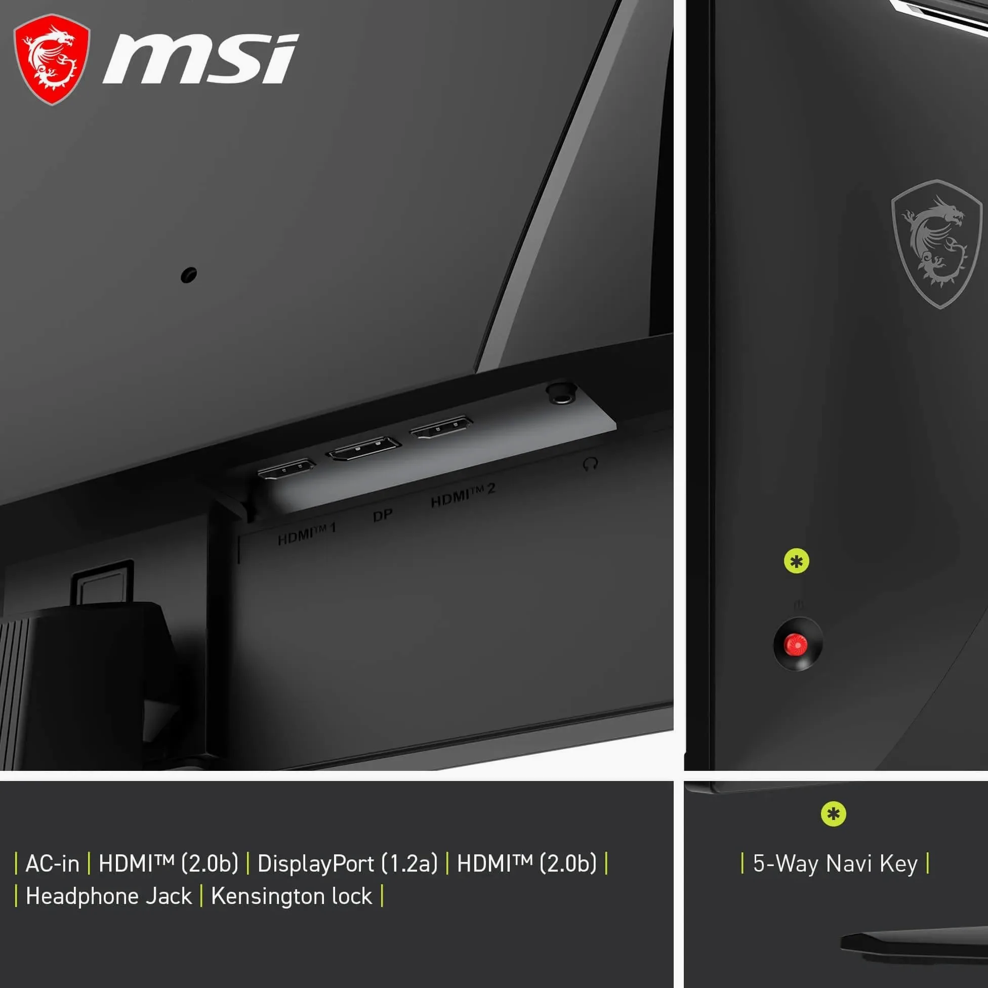 msi MAG 275FA E20 Monitor Gaming 27" FHD 1920x1080 Rapid IPS, 200 Hz, 0,5 ms, HDR Ready, Adaptive Sync, Eye Care, AI Vision, HDMI 2.0b, DP 1.2a, senza cornice, compatibile VESA