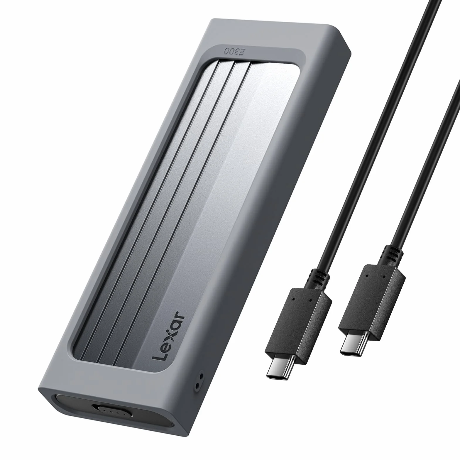 Lexar E300 M.2 PCIe NVMe SSD Enclosure Adapter USB 3.2 Gen 2 (10 Gbps) Compatibile con M/B&M Key, Unità a Stato Solido Tipo C Supporto Custodia Senza Strumenti UASP Trim NVMe SSD 2230/2242/2260/2280