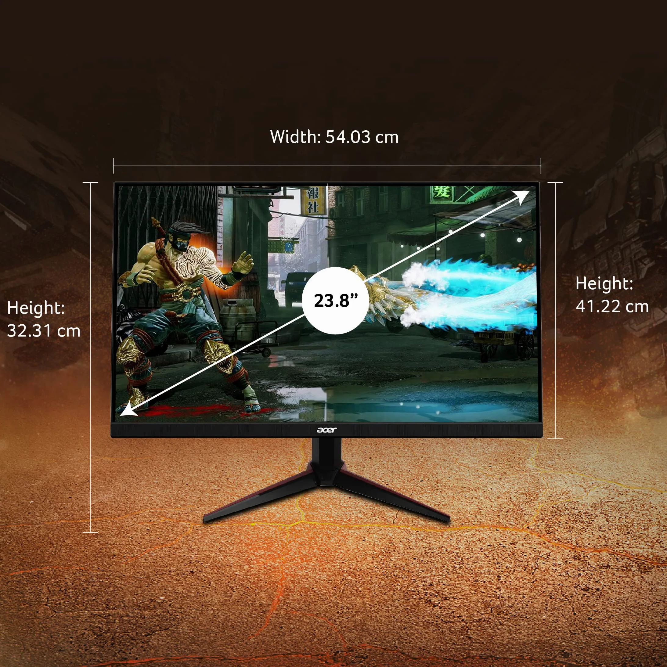 Acer Nitro VG240Y Bmiix Schermo IPS Full HD (1920 x 1080) con tecnologia AMD Radeon FREESYNC 1ms VRB | 75Hz | (2 porte HDMI e 1 VGA) Nero