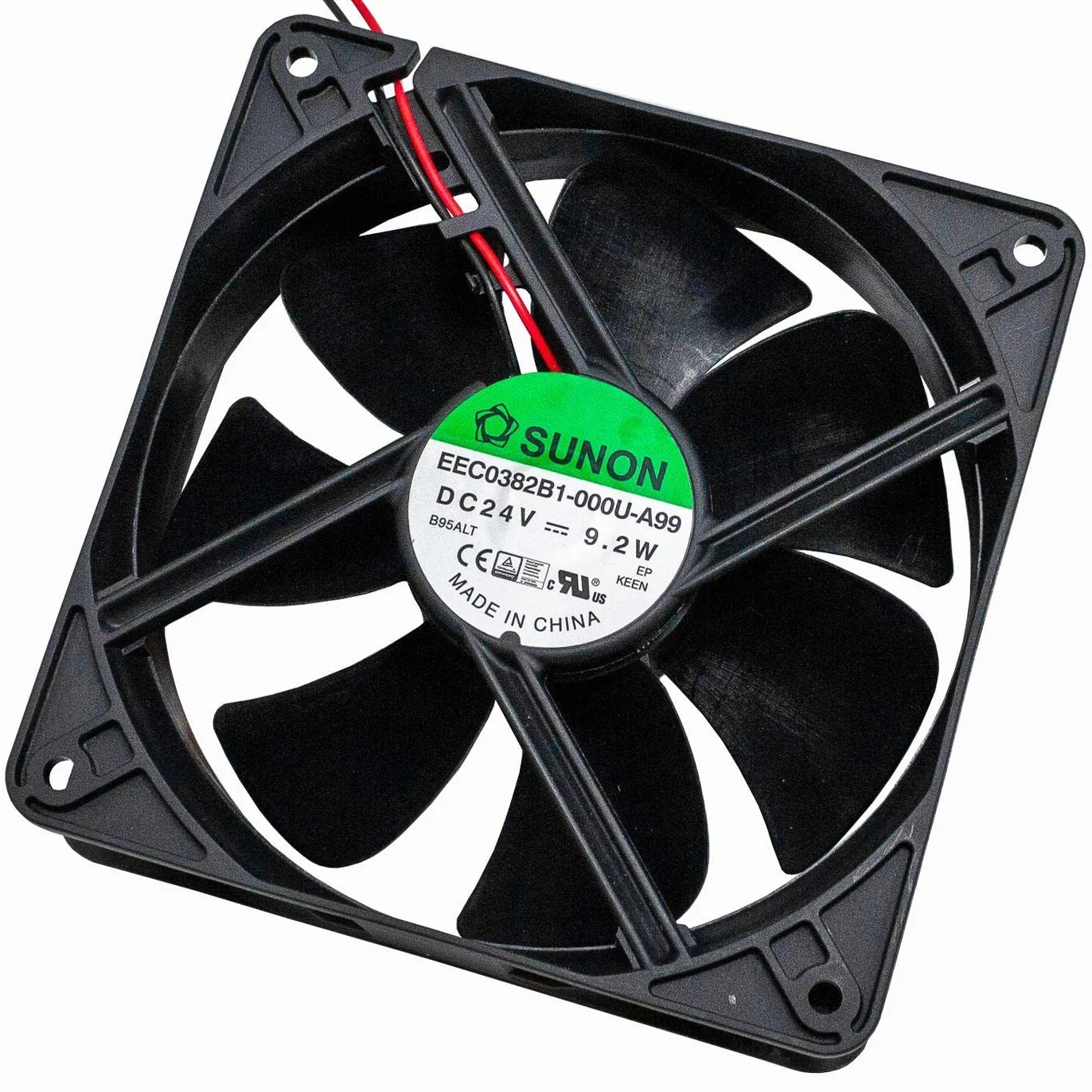 Ventola 24V DC 9,6W 120x120x38mm 234,4m³/h 3100U/Min 234,4m³/h Sunon EEC0382B1-A99