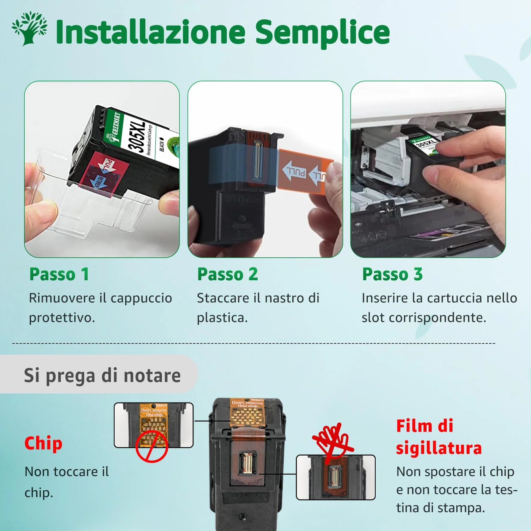 GREENSKY 305 305XL Compatibile con Cartucce HP 305 Nero e Colore con HP DeskJet 2820e 2720e 2720 2710e 2710 DeskJet Plus 4130 4120 4110 Envy 6020e 6022 6022e 6030 6030e Envy Plus 6430e Colore Nero