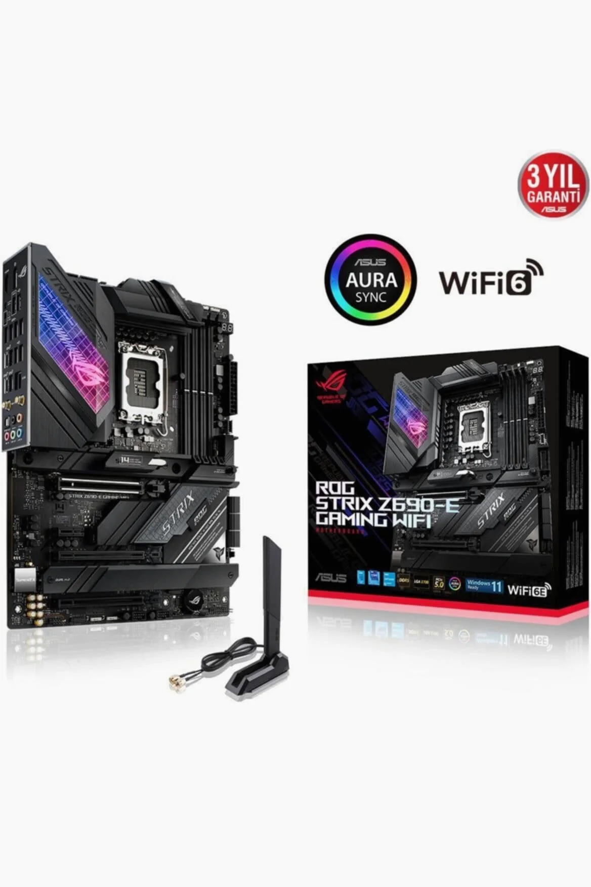 ASUS ROG Strix Z690-E Gaming WiFi Scheda Madre ATX, Intel Z690, LGA1700, DDR5, PCI 5.0, WiFi 6E (802.11ax), Intel 2.5Gb Ethernet, ROG SupremeFX 7.1, 4xM.2, 6xSATA 6GB/s, Aura Sync RGB, Nero